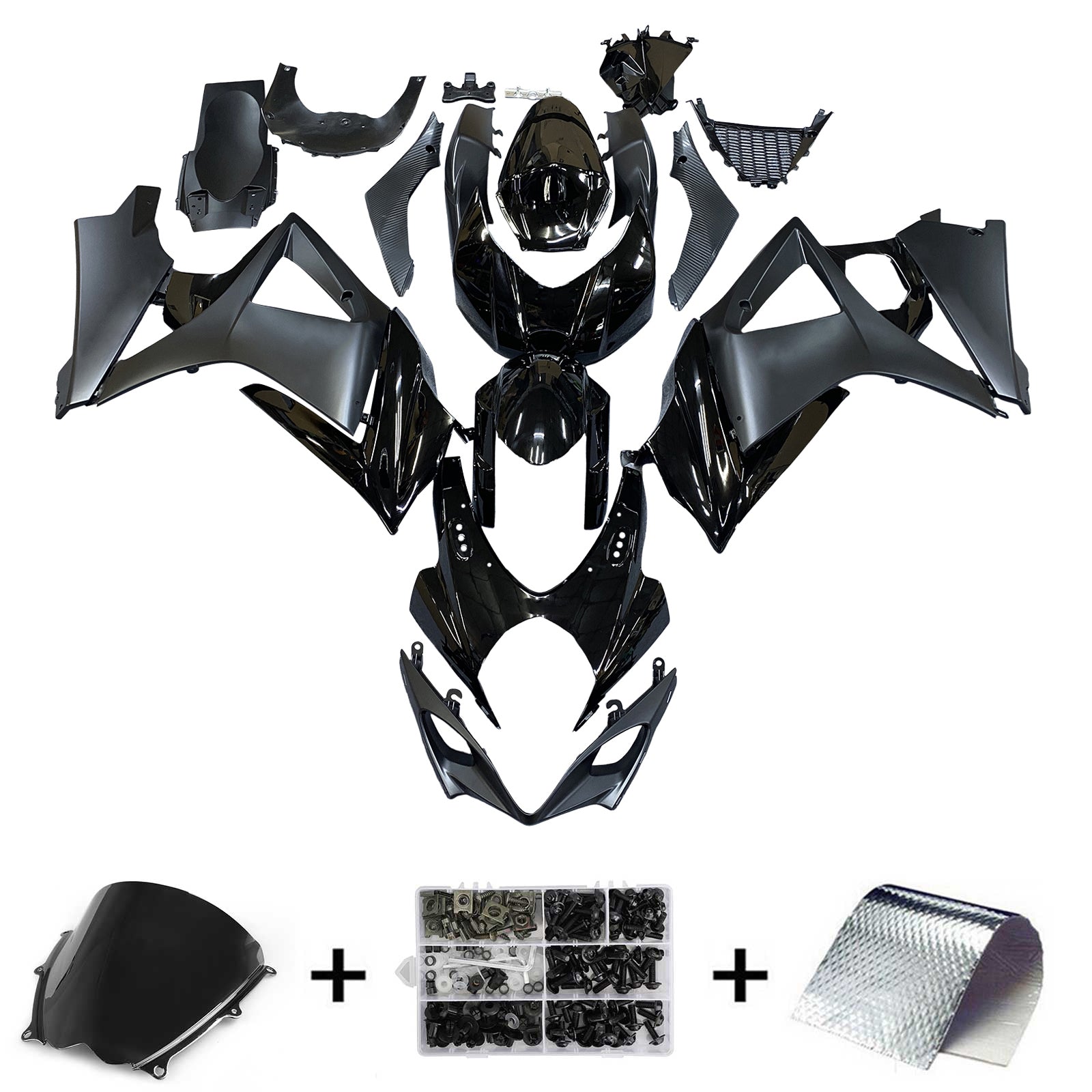 Amotopart 2007-2008 Suzuki GSXR1000 Fairing Black Style3 Kit