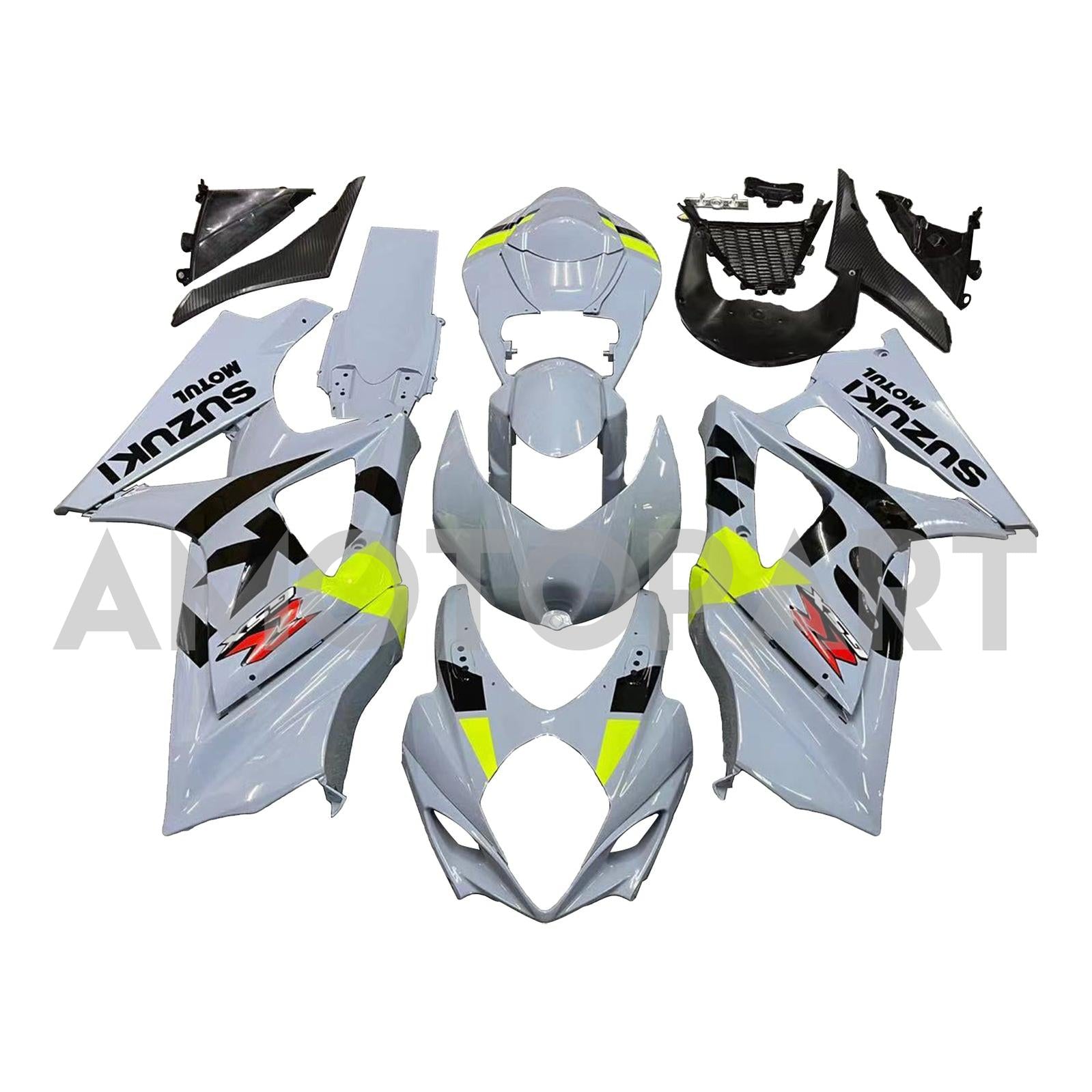 Amotopart 2007-2008 Suzuki GSXR1000 Fairing Grey Kit