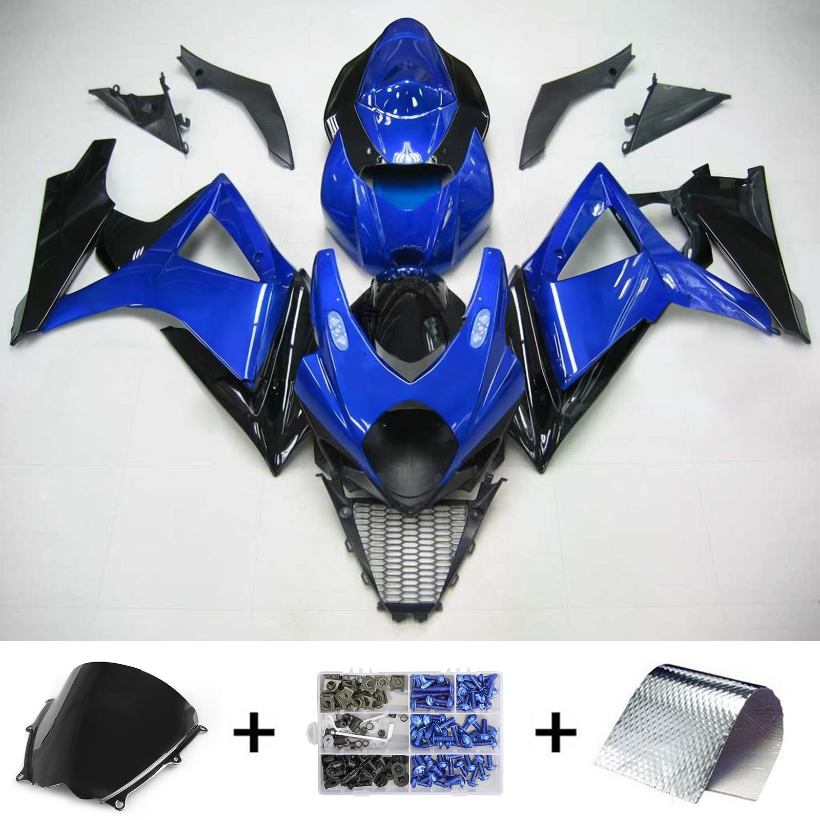 Amotopart 2007-2008 Suzuki GSXR1000 Fairing Dark Blue&Red Kit