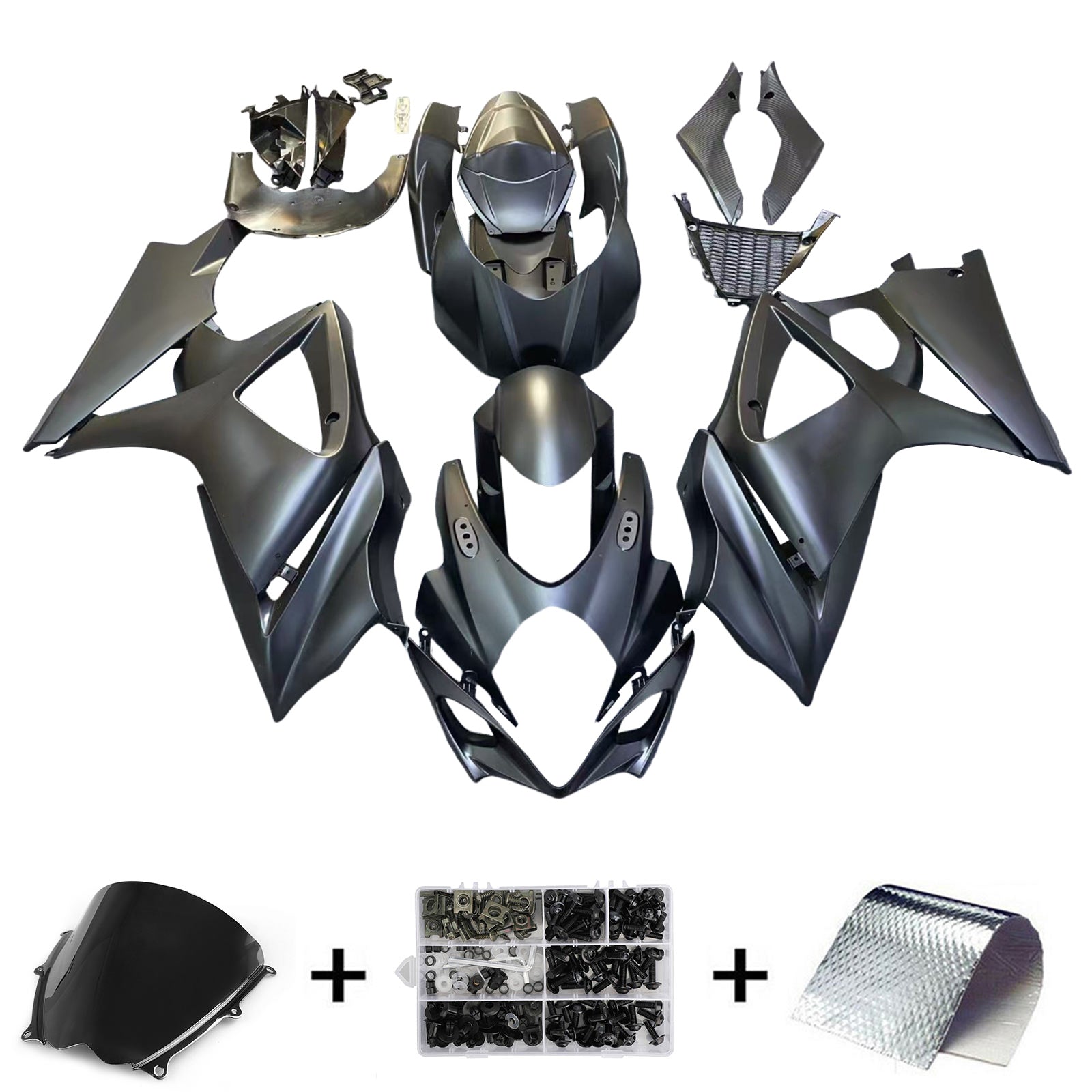 Amotopart 2007-2008 Suzuki GSXR1000 Fairing Black Style2 Kit