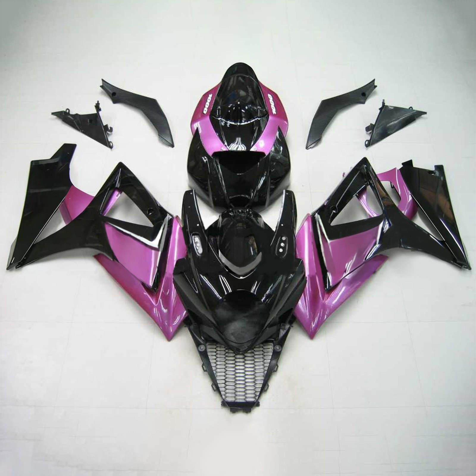 Carenagem preta Amotopart para Suzuki GSXR1000 2007-2008&PKit roxo