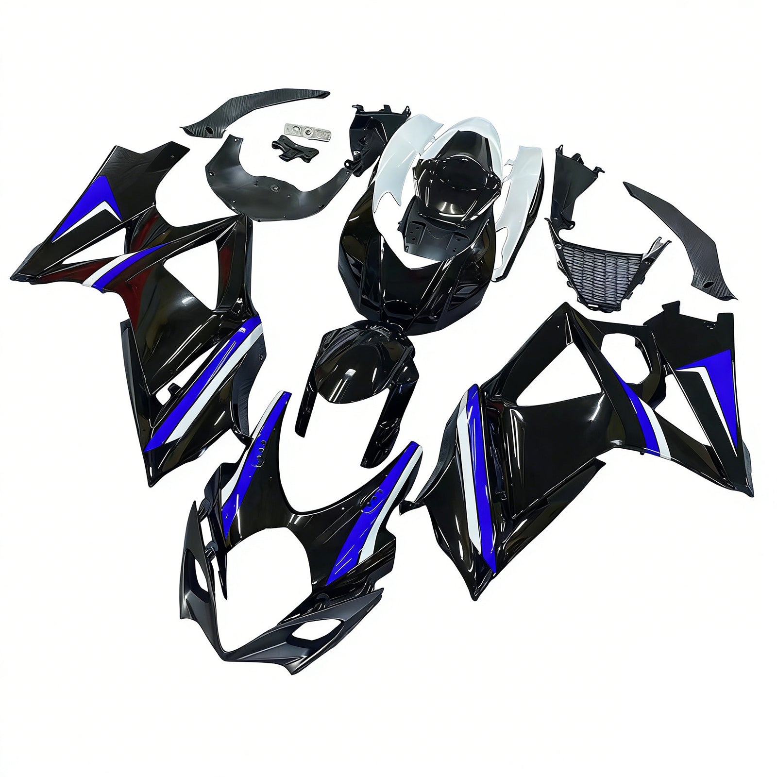 Amotopart Kit carena nera e blu Suzuki GSXR1000 K7 2007-2008