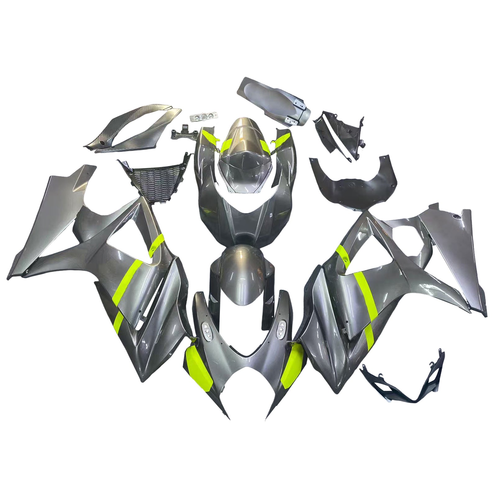 Amotopart 2007-2008 Suzuki GSXR1000 K7 Grey&Yellow Style2 Fairing Kit