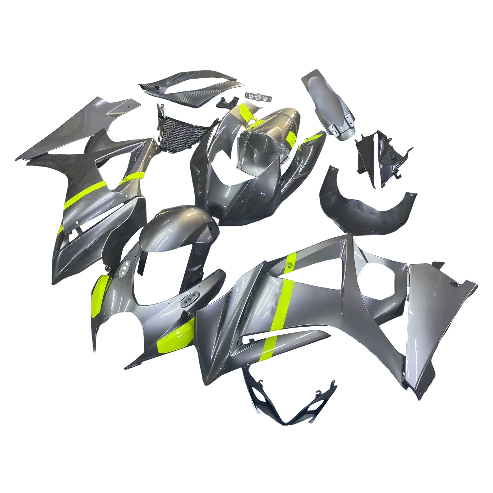 Amotopart 2007-2008 Suzuki GSXR1000 K7 Grey&Yellow Style2 Fairing Kit