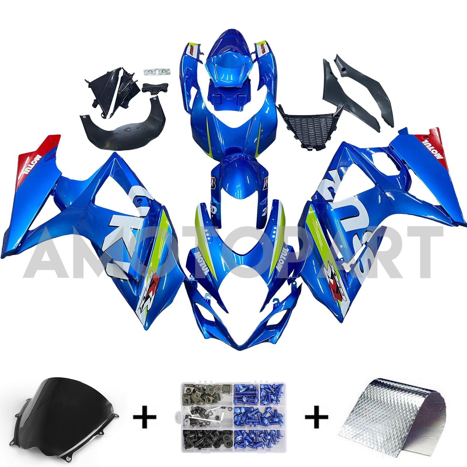 Amotopart 2007-2008 K7 GSXR1000 スズキ ブルー&グリーン フェアリングキット