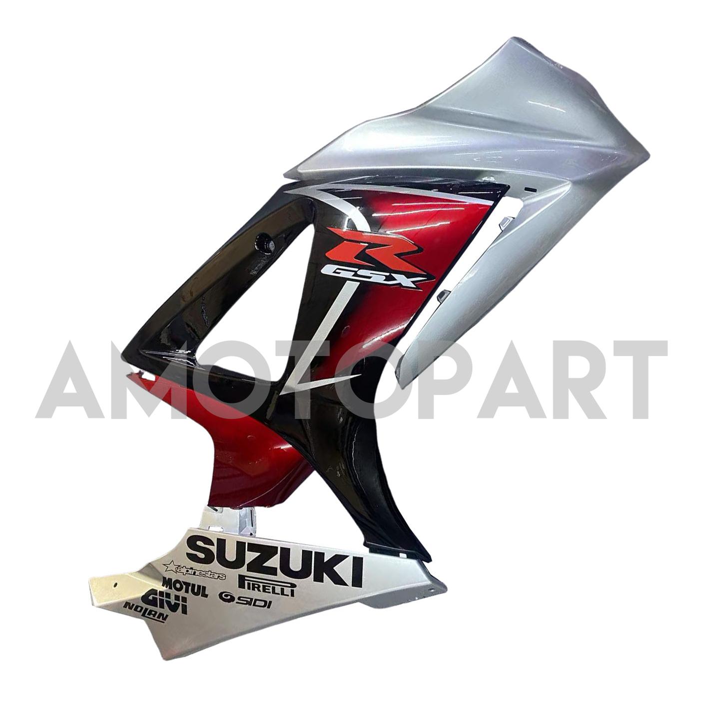 Amotopart 2007–2008 K7 GSXR1000 Suzuki, Rot&Silbernes Verkleidungsset