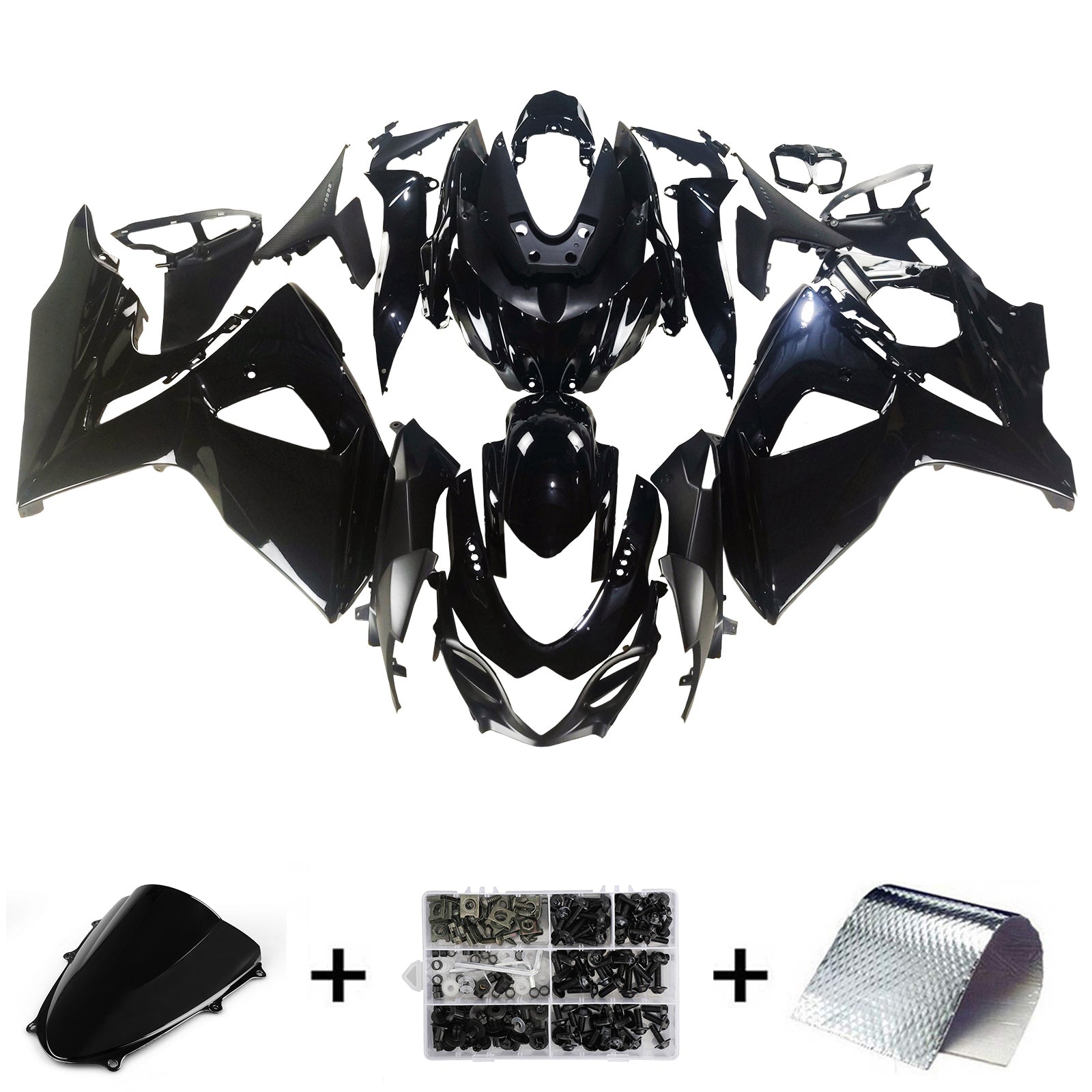 Amotopart 2009-2016 Suzuki GSXR1000 Gloss Black Fairing Kit