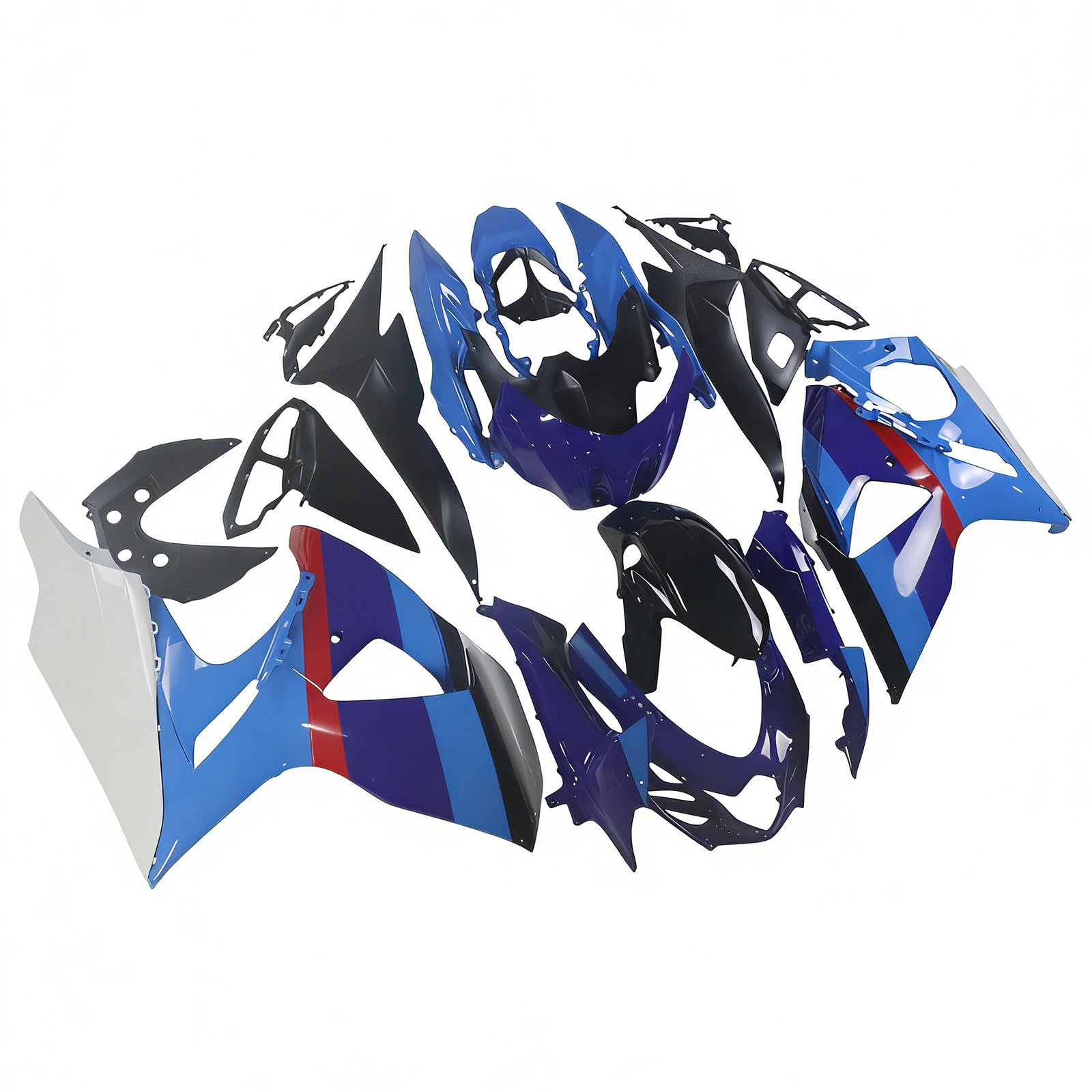 Carénage Amotopart pour Suzuki GSXR1000 2009-2016, bleu multi&Kit rouge