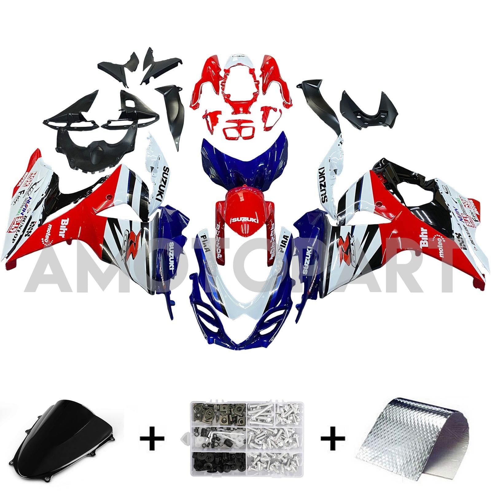 Amotopart 2009-2016 Suzuki GSXR1000 Fairing Multi Kit
