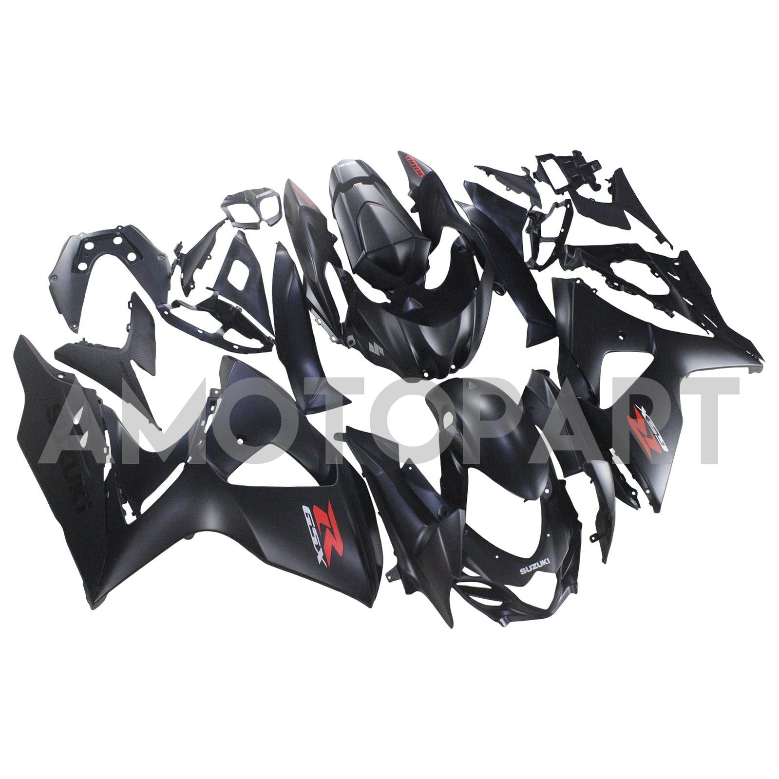 Amotopart 2007-2008 Suzuki GSXR1000 Fairing Matte Black & Red Letter Kit
