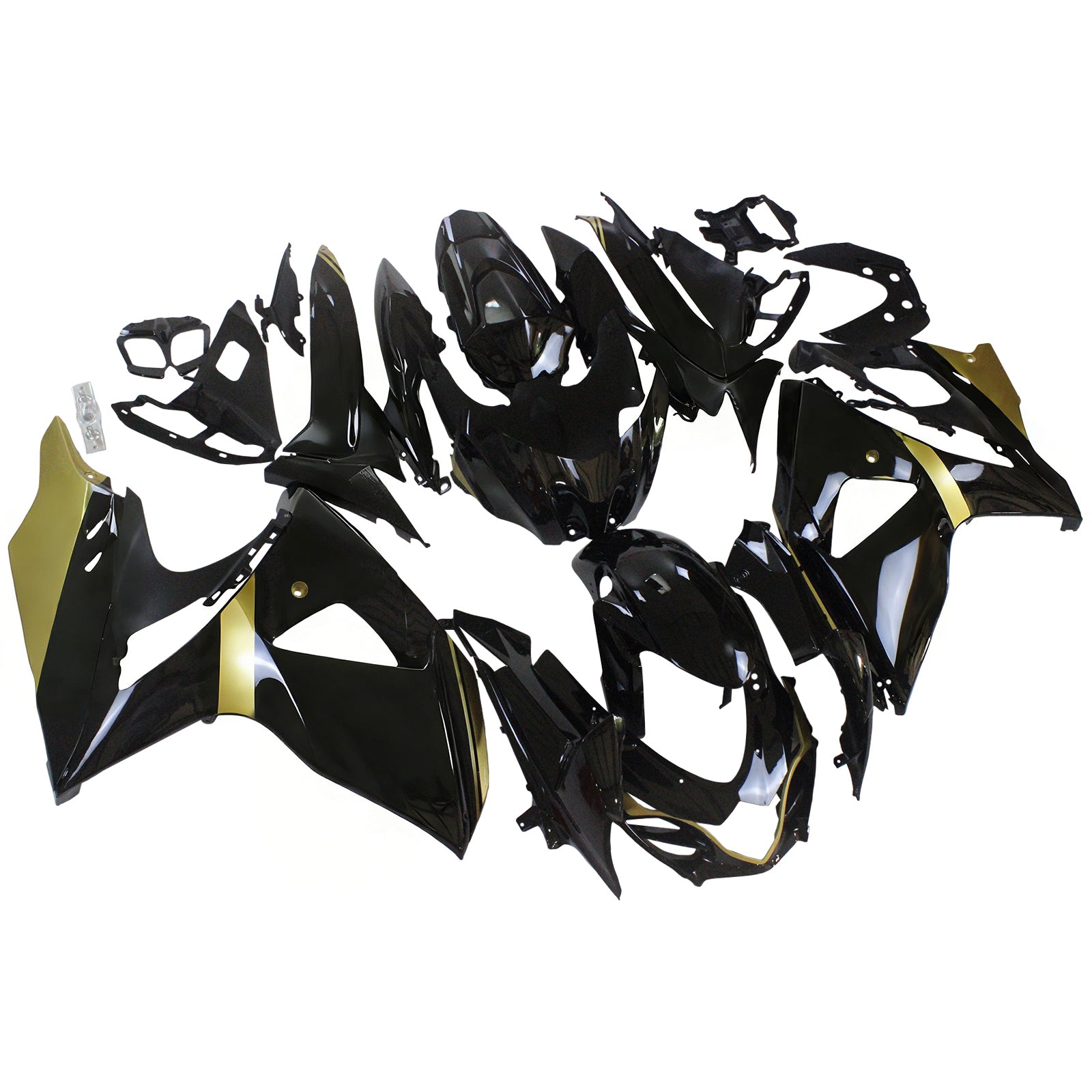 Amotopart 2009-2016 Suzuki GSXR1000 Verkleidung Schwarz&Gold-Kit
