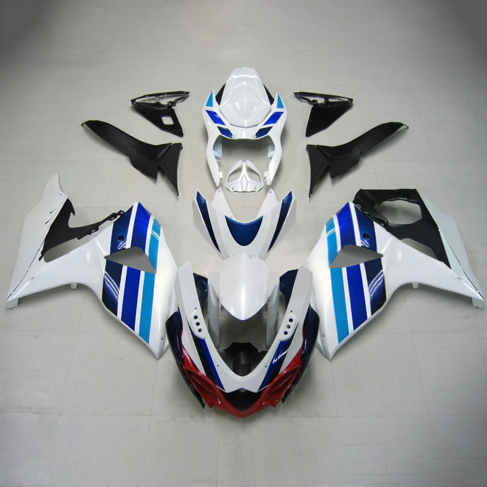 Amotopart 2009-2016 Suzuki GSXR1000 Kit Carenagem Gradiente Azul