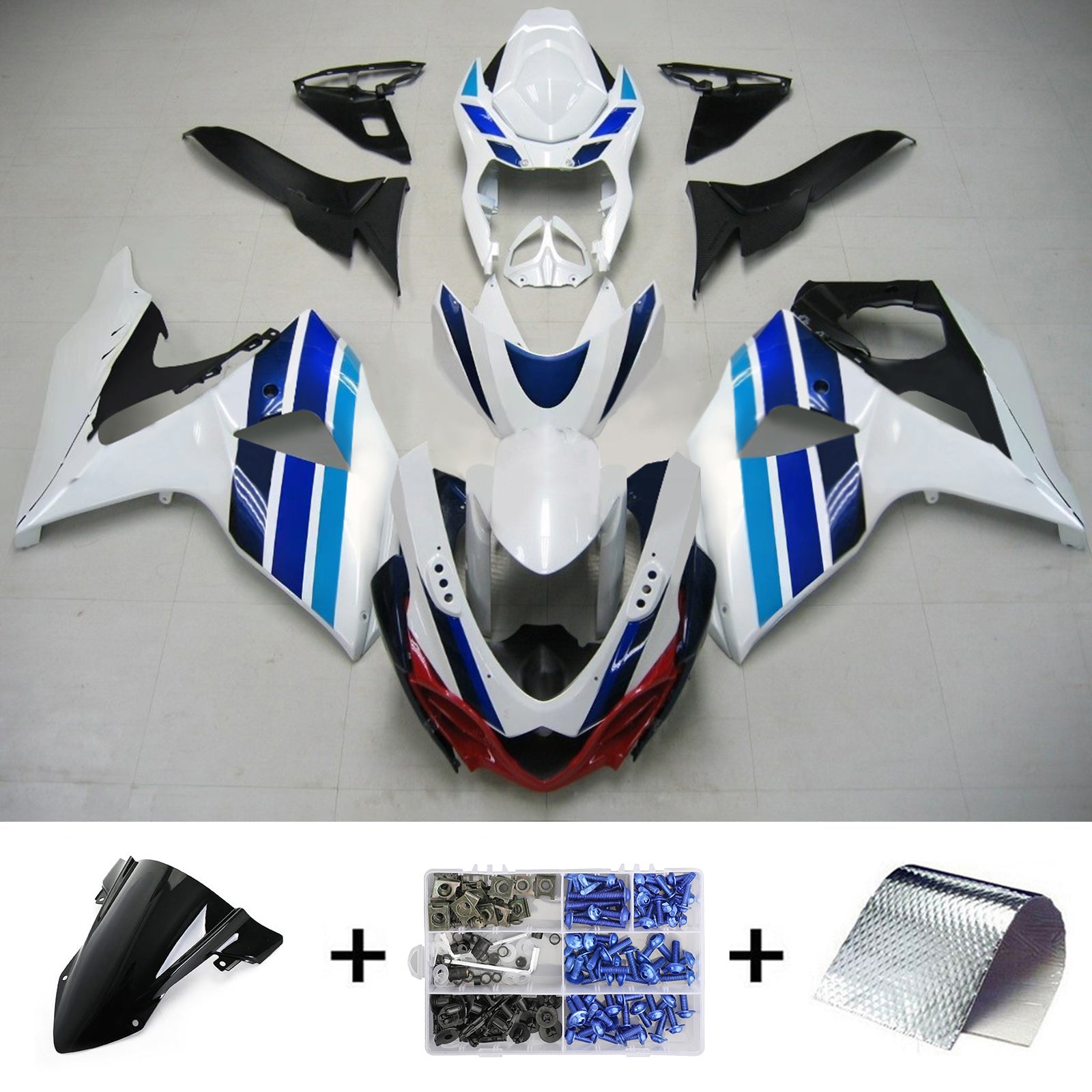 Amotopart 2009-2016 Suzuki GSXR1000 Fairing Gradient Blue Kit