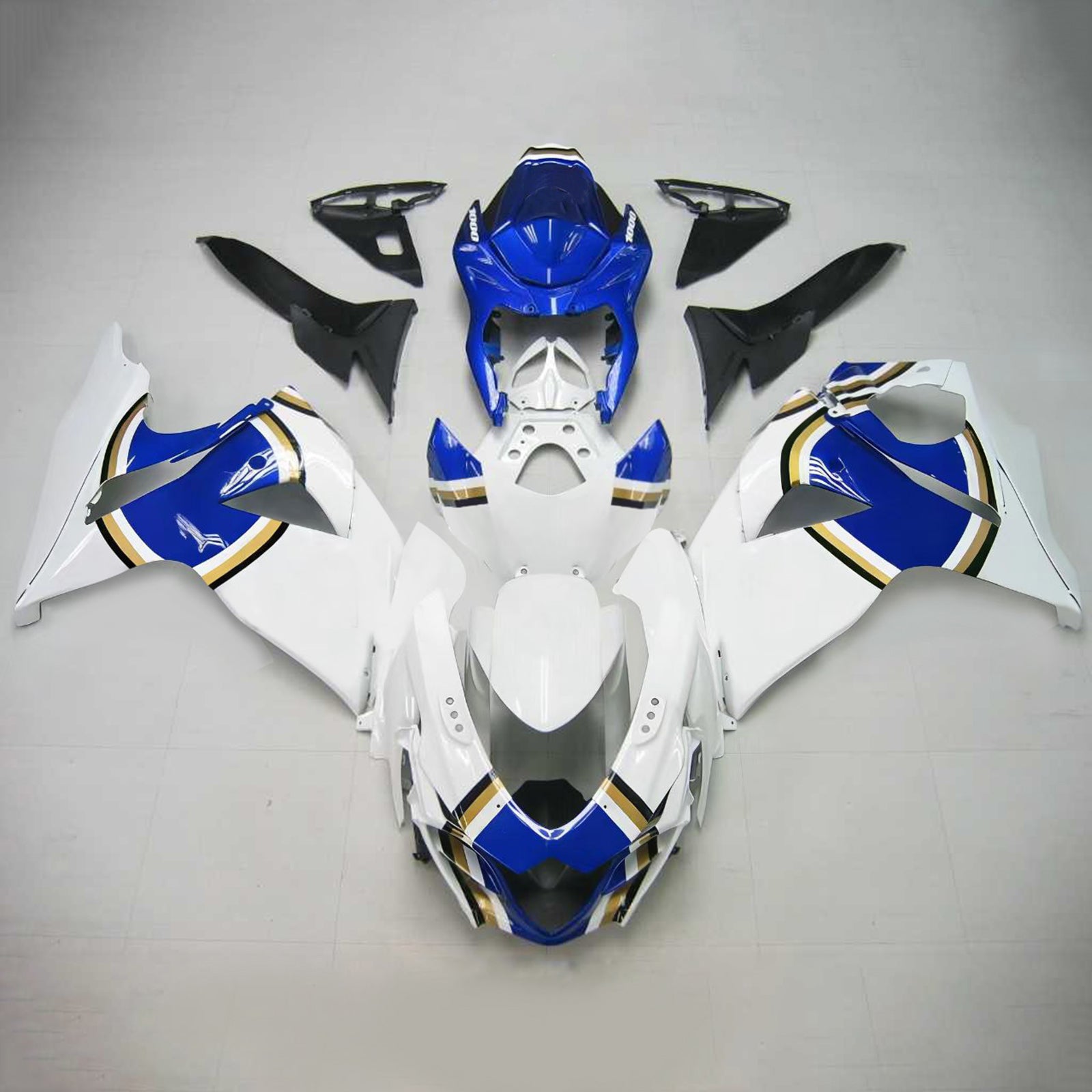 Amotopart 2009-2016 Suzuki GSXR1000 Carenagem Lucky Strike Kit Azul