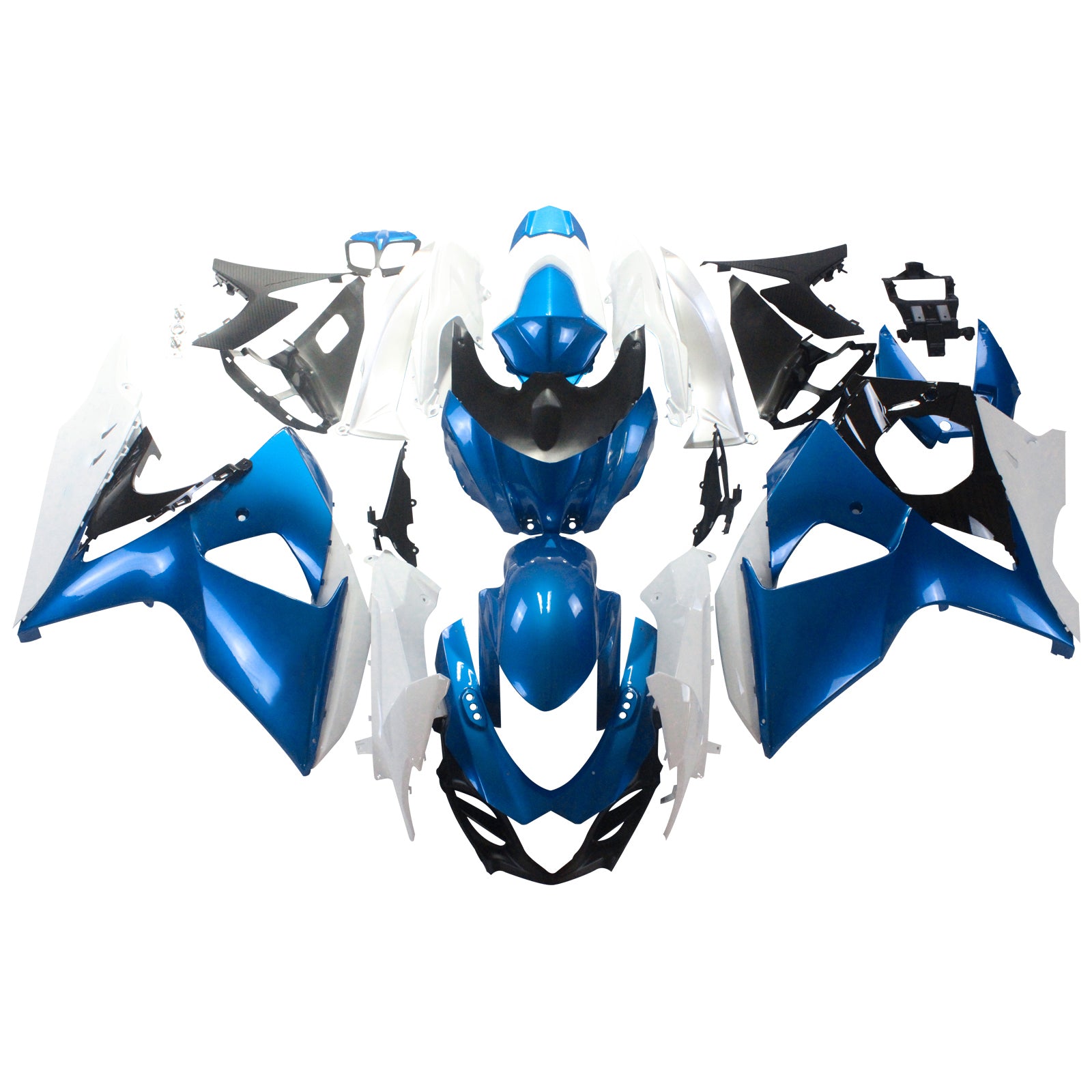 Amotopart 2009-2016 Suzuki GSXR1000 Verkleidung, glänzend blau&Roter Buchstaben-Kit