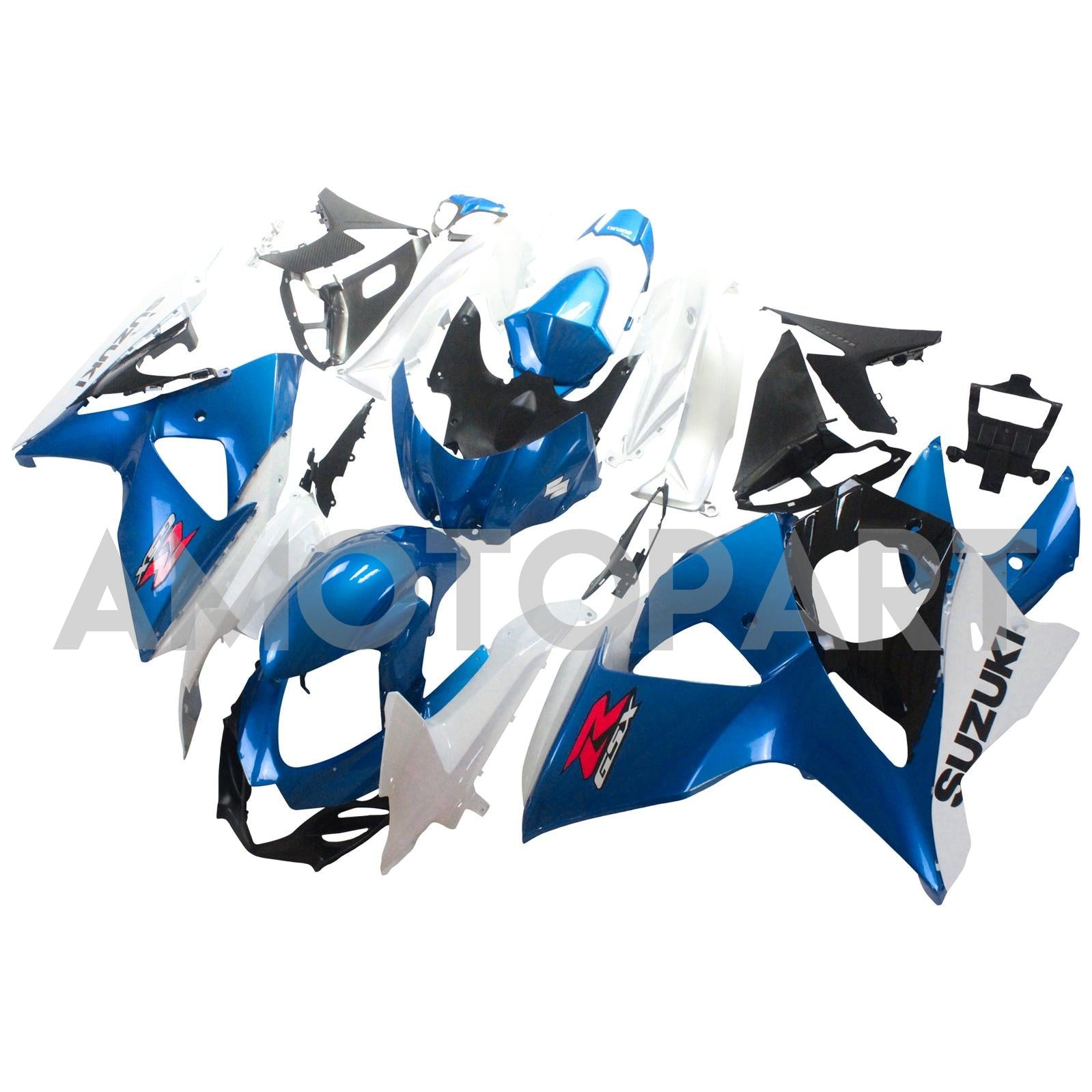 Amotopart 2009-2016 Suzuki GSXR1000 Fairing Glossy Blue&Red letter Kit
