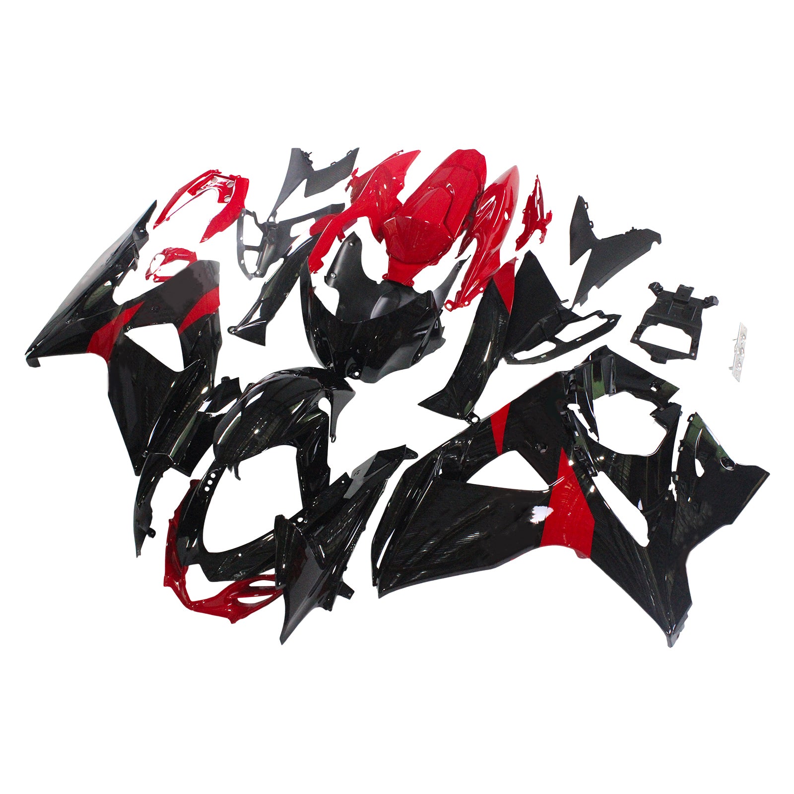 Amotopart 2009-2016 Suzuki GSXR1000 Fairing Black & Red Kit