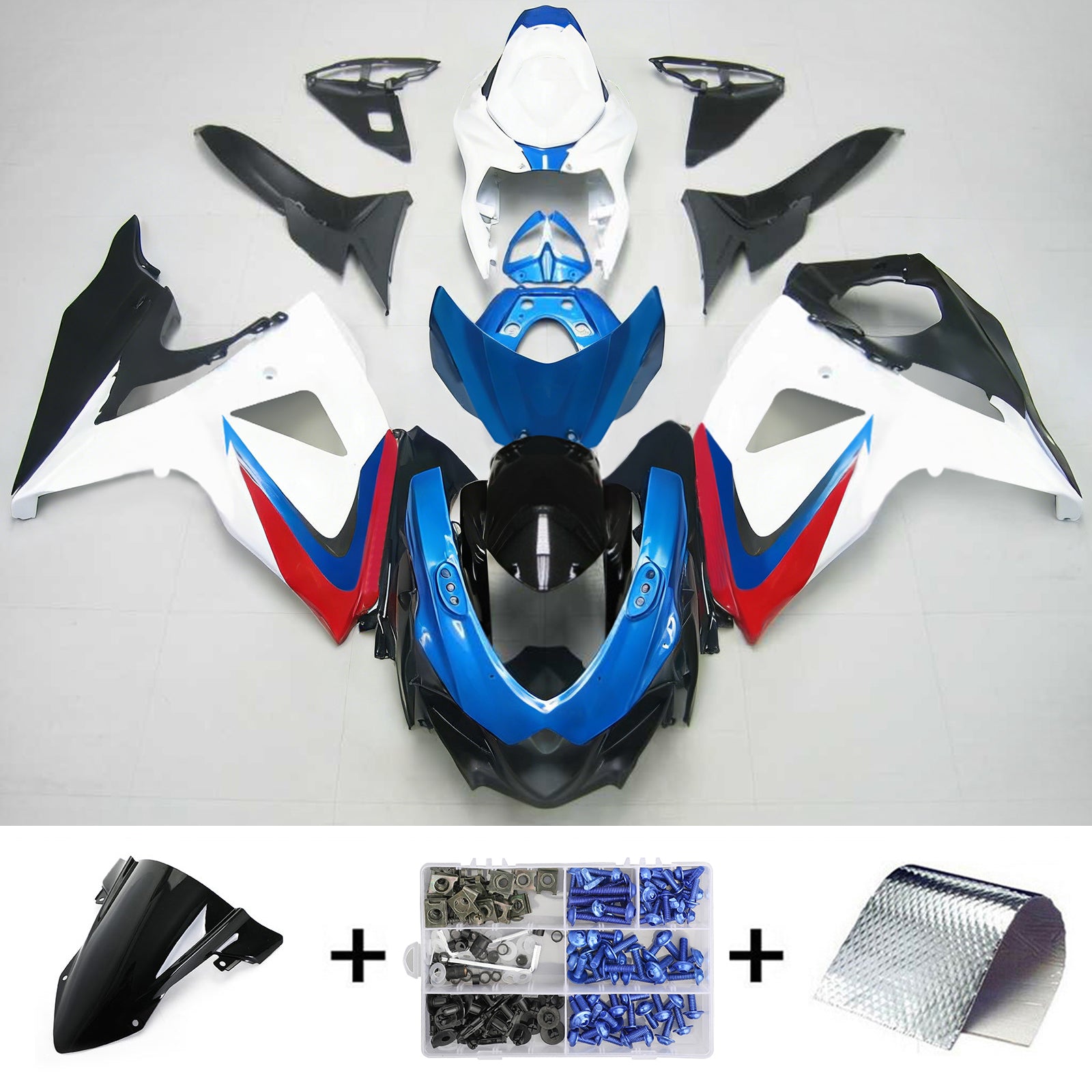 Amotopart 2009-2016 Suzuki GSXR1000 Fairing Blue&Red Kit