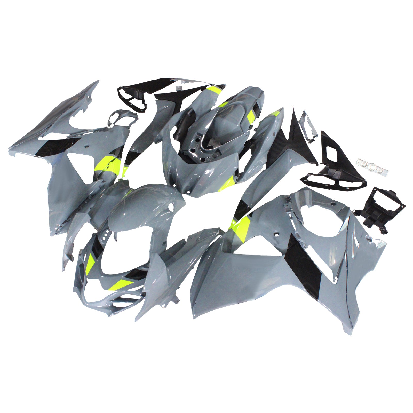 Amotopart 2009-2016 Suzuki GSXR1000 Fairing Grey & Black Kit