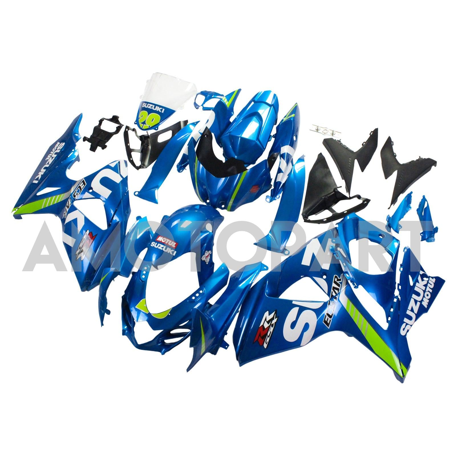 Amotopart 2009-2016 Suzuki GSXR1000 Fairing Blue 29 Kit
