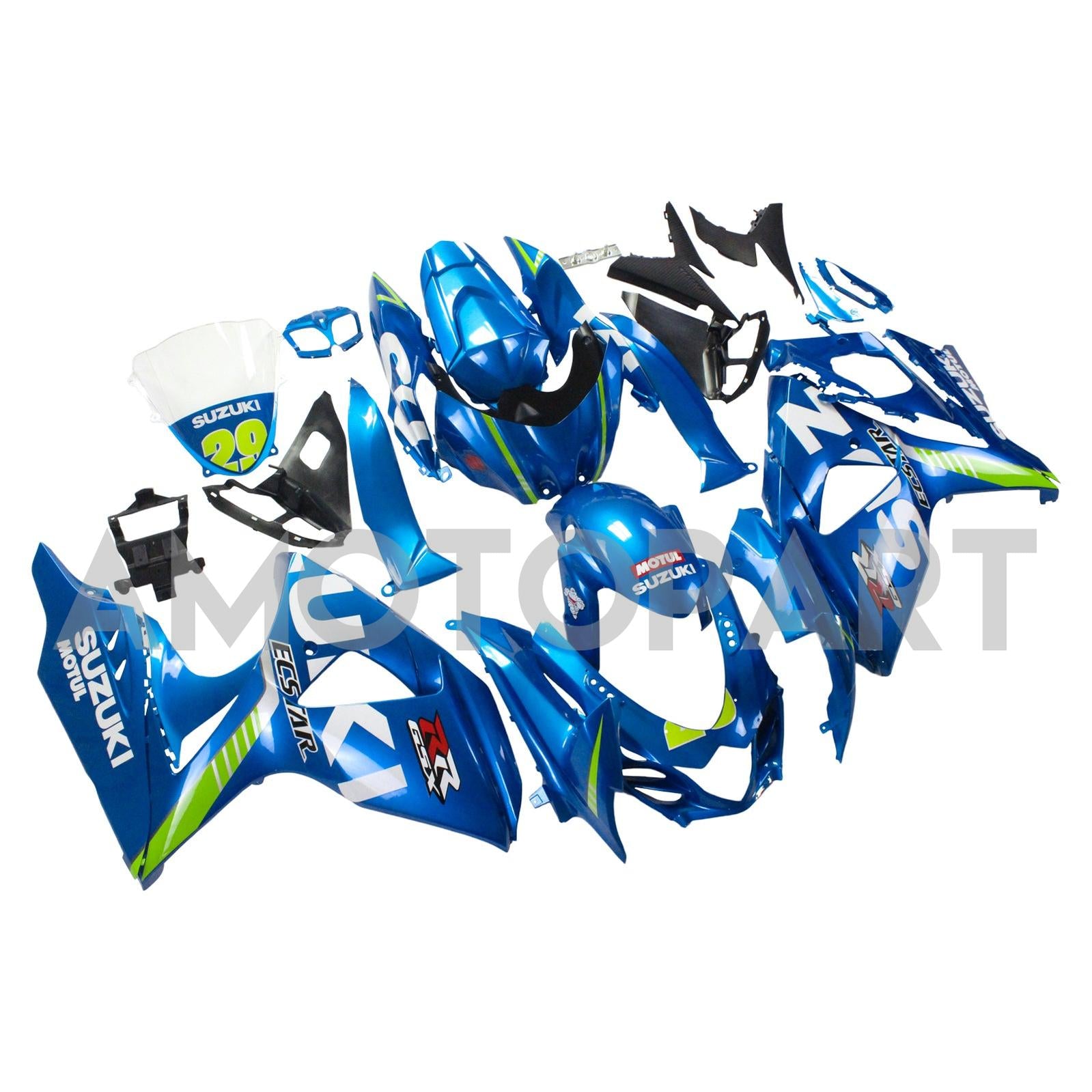Amotopart 2009-2016 Suzuki GSXR1000 Fairing Blue 29 Kit