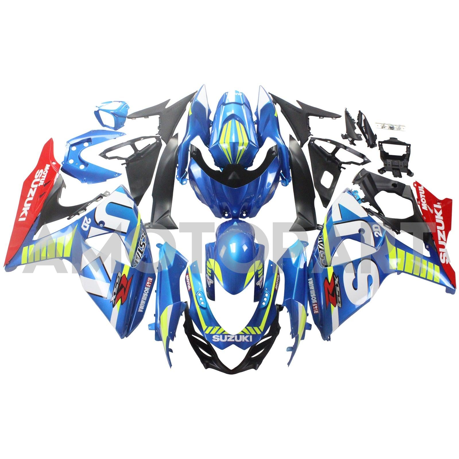 Amotopart 2009-2016 Suzuki GSXR1000 Fairing Blue Cartoon Kit