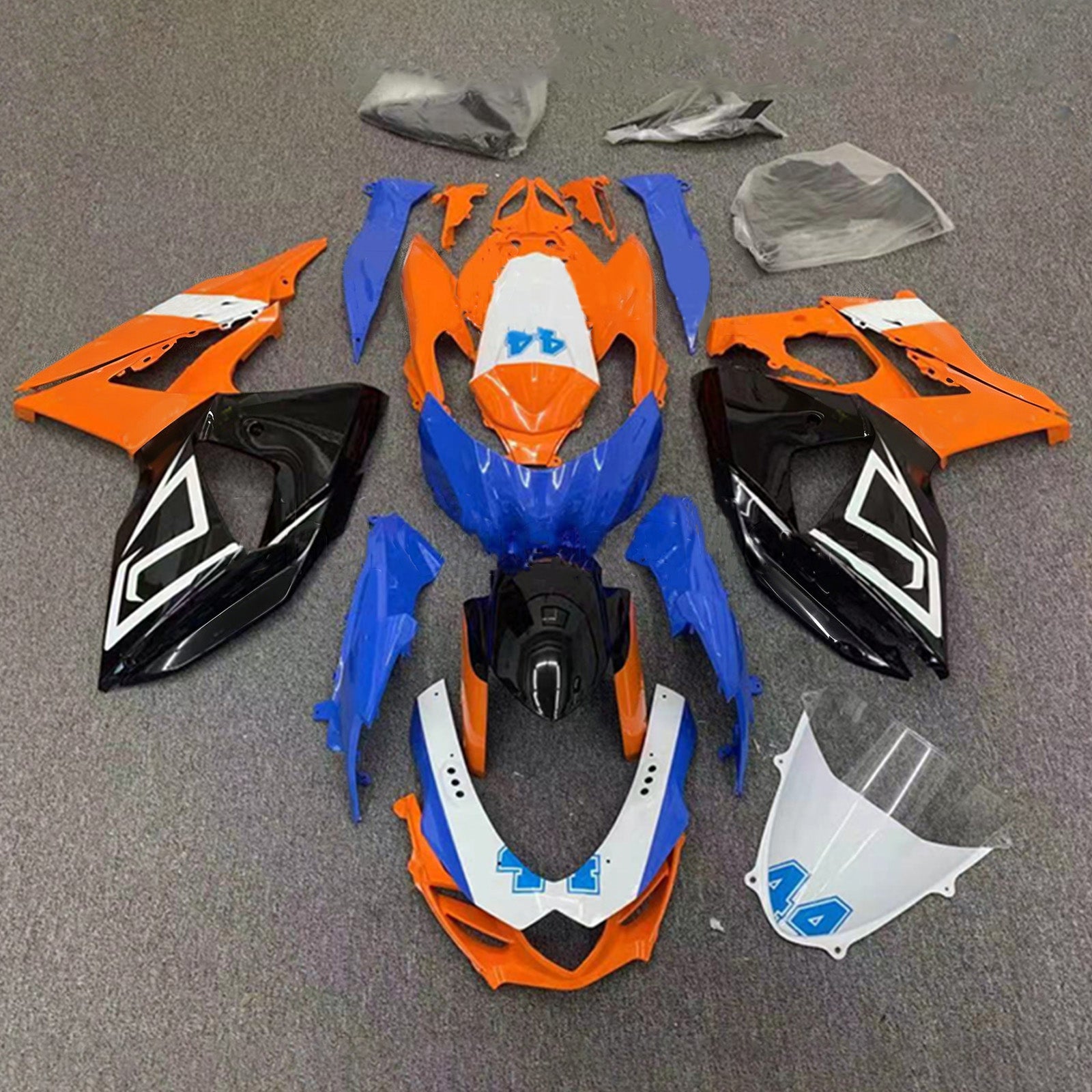 Amotopart 2009-2016 K9 GSXR1000 Suzuki Kit carena blu e arancione