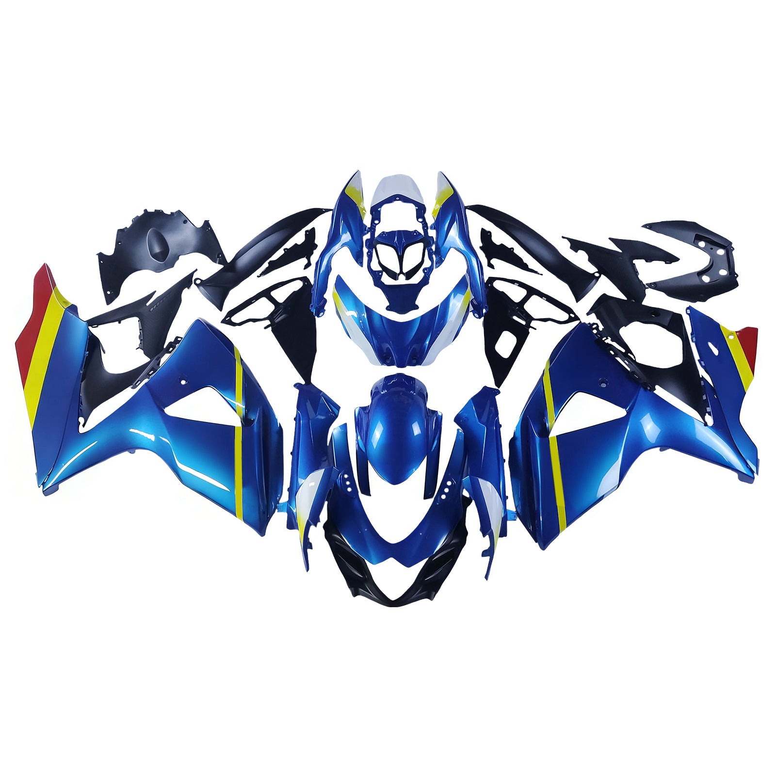 Amotopart 2009-2016 K9 GSXR1000 Suzuki Blue&Yellow Style1 Fairing Kit