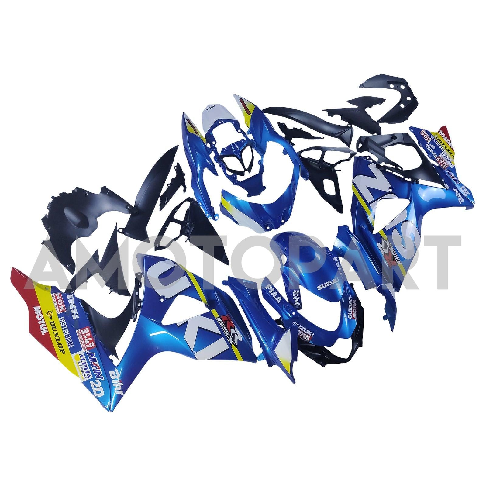 Amotopart 2009–2016 K9 GSXR1000 Suzuki, Blau&Gelbes Style1-Verkleidungskit