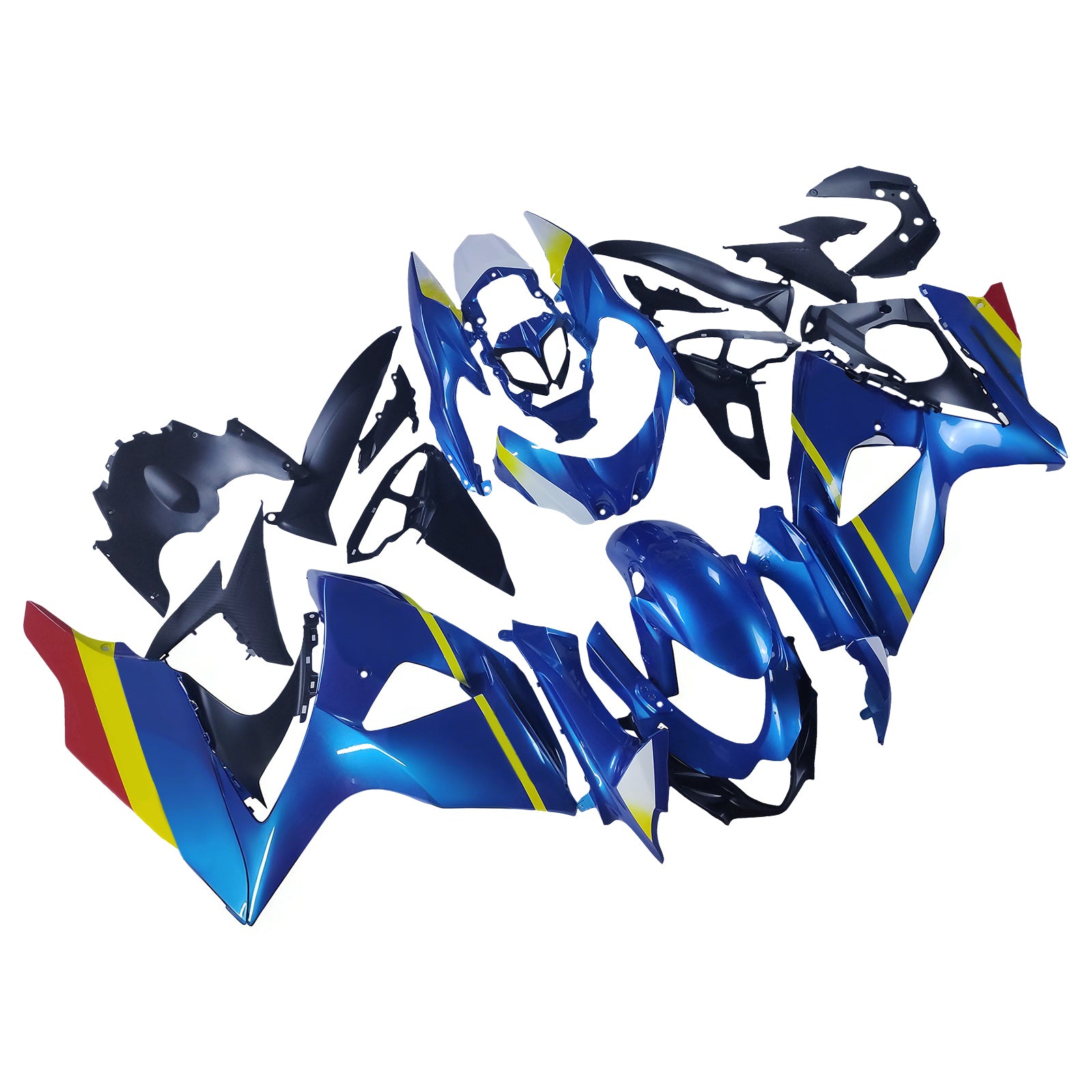 Amotopart 2009-2016 K9 GSXR1000 Suzuki Blue&Yellow Style1 Fairing Kit