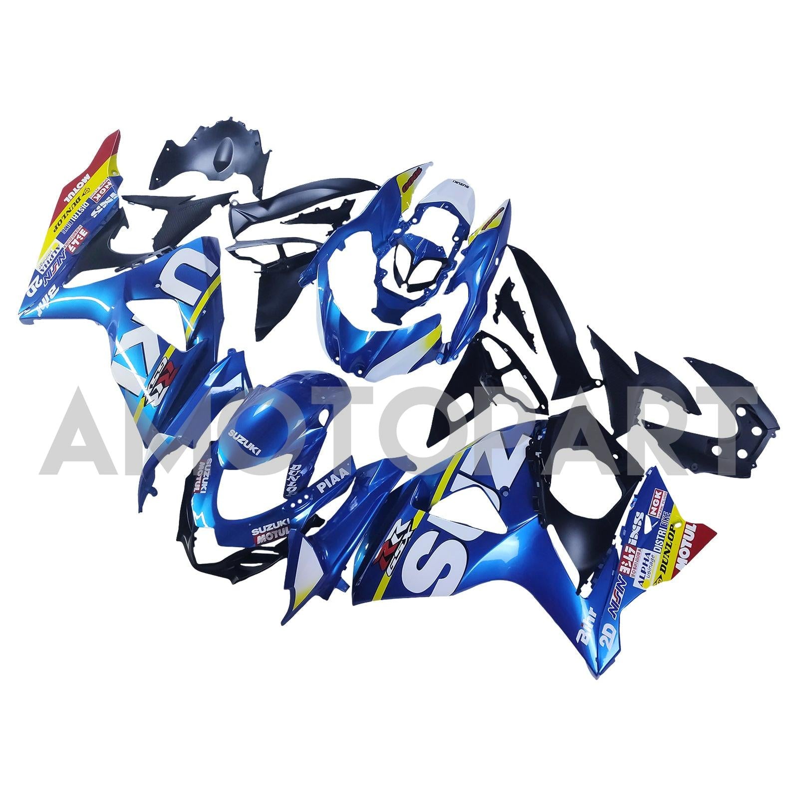 Amotopart 2009–2016 K9 GSXR1000 Suzuki, Blau&Gelbes Style1-Verkleidungskit