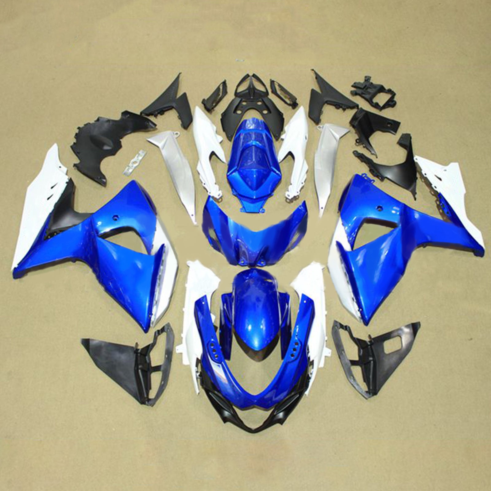 Amotopart 2009-2016 K9 GSXR1000 Suzuki Blue & White Style3 Fairing Kit