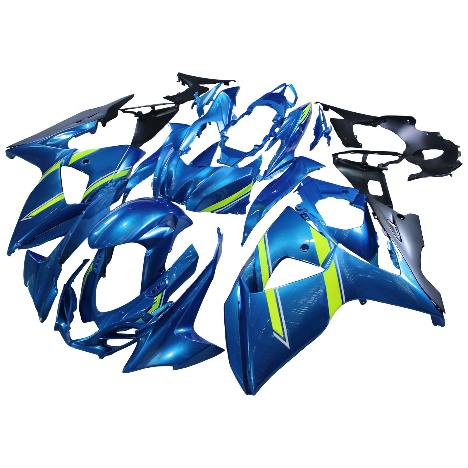 Amotopart 2009-2016 K9 GSXR1000 Suzuki Blue&Yellow Green Style2 Fairing Kit