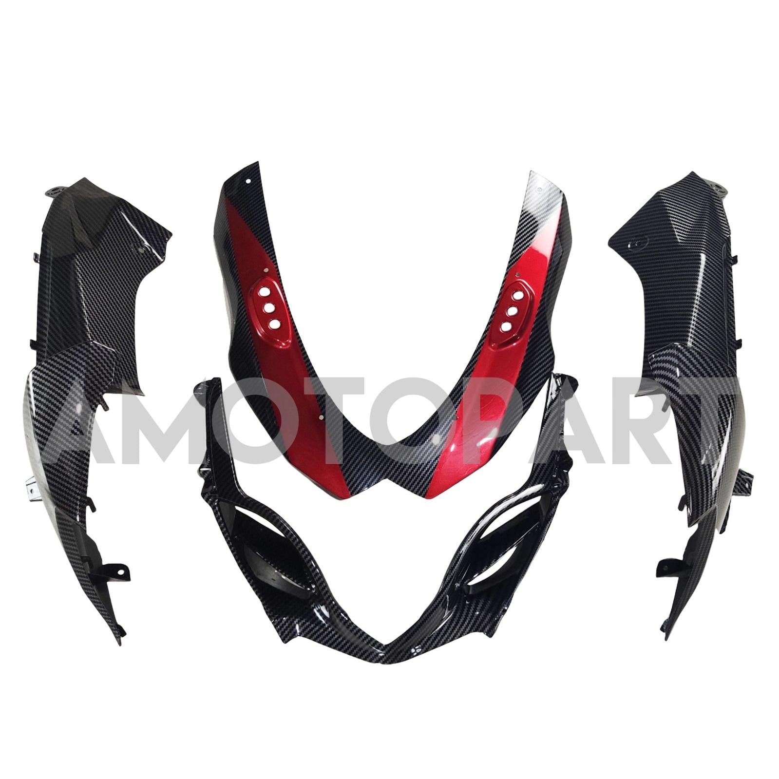 Amotopart 2009-2016 K9 GSXR1000 Suzuki Carbon Fiber with Red Accents Fairing Kit