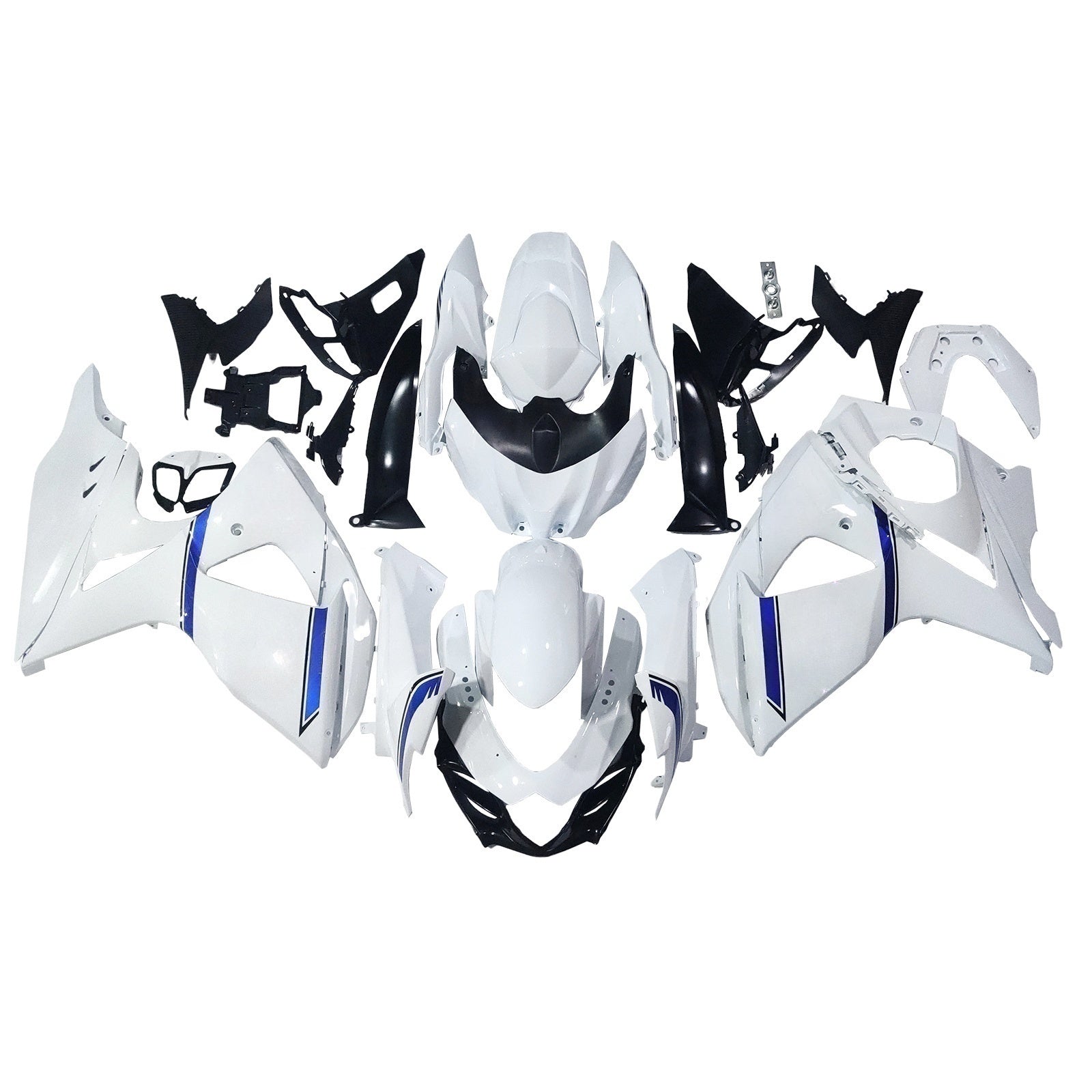 Amotopart 2009-2016 K9 GSXR1000 Suzuki Blue&White Style5 Fairing Kit