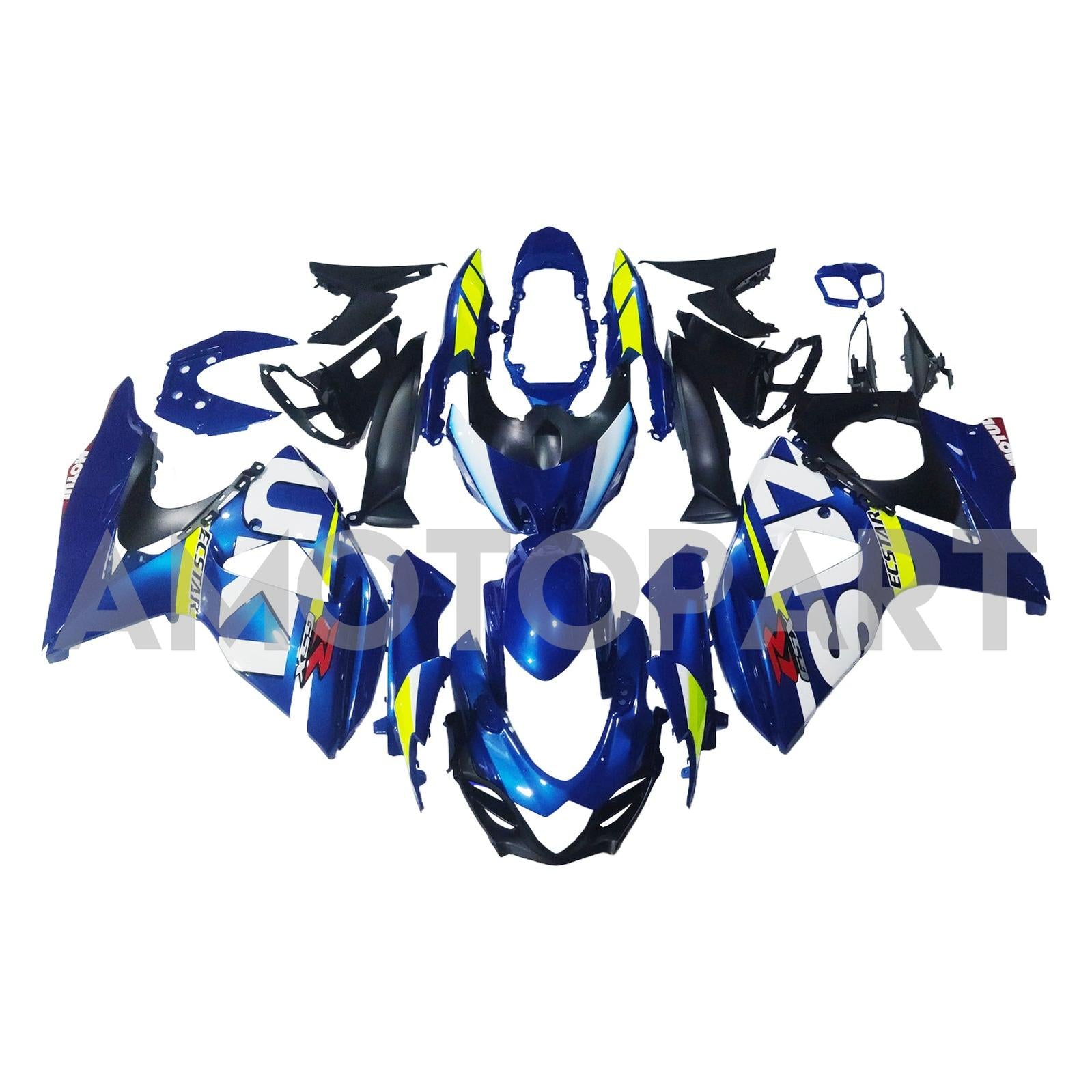 Amotopart 2009-2016 K9 GSXR1000 Suzuki Kit de carenado azul y verde lima