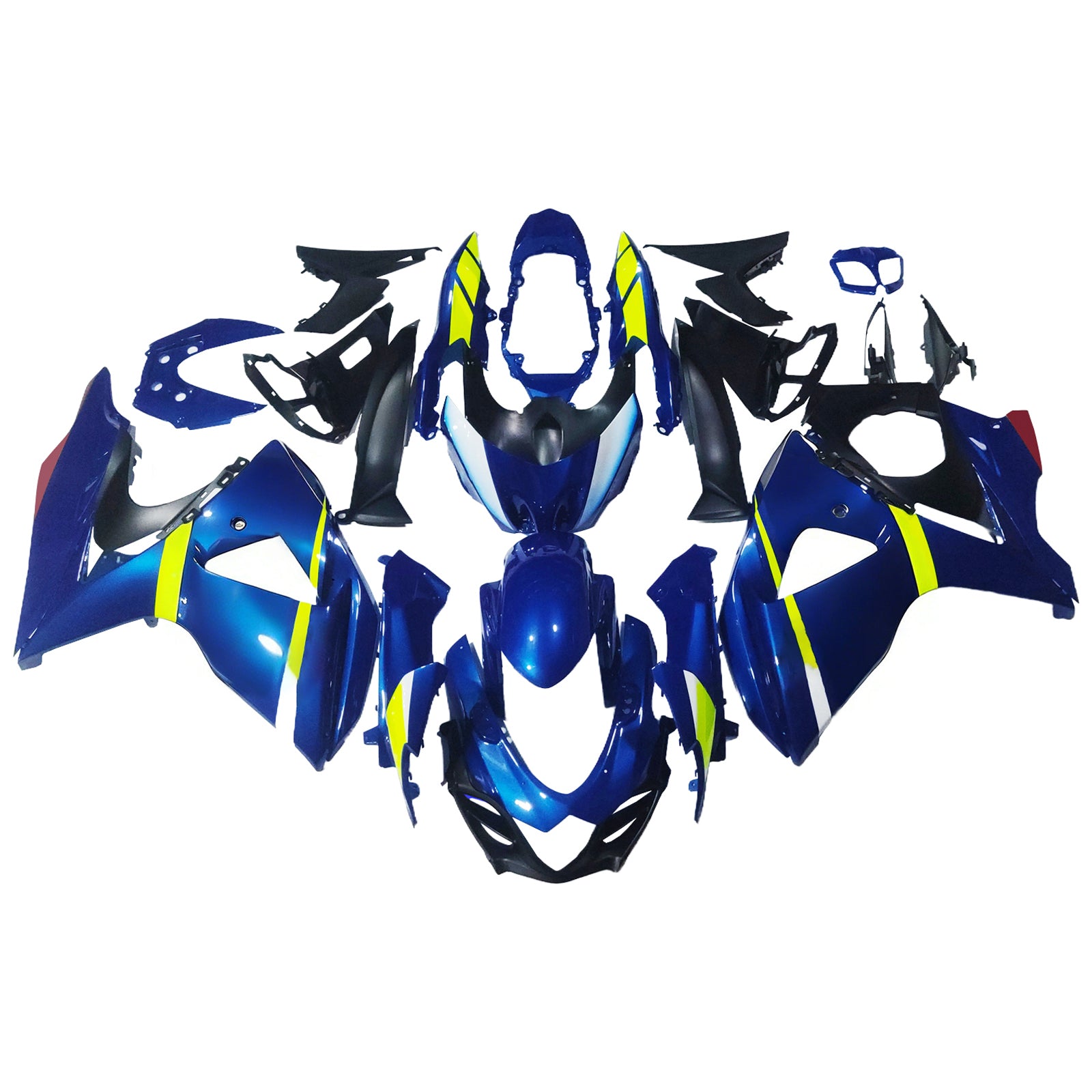 Amotopart 2009-2016 K9 GSXR1000 Suzuki Blue & Lime Green Fairing Kit
