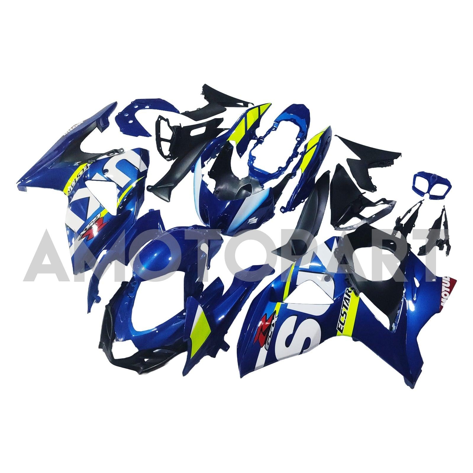 Amotopart 2009-2016 K9 GSXR1000 Suzuki Kit de carenado azul y verde lima