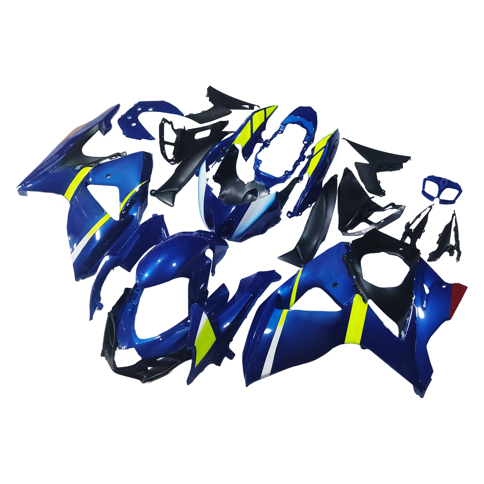 Amotopart 2009-2016 K9 GSXR1000 Suzuki Blue & Lime Green Fairing Kit