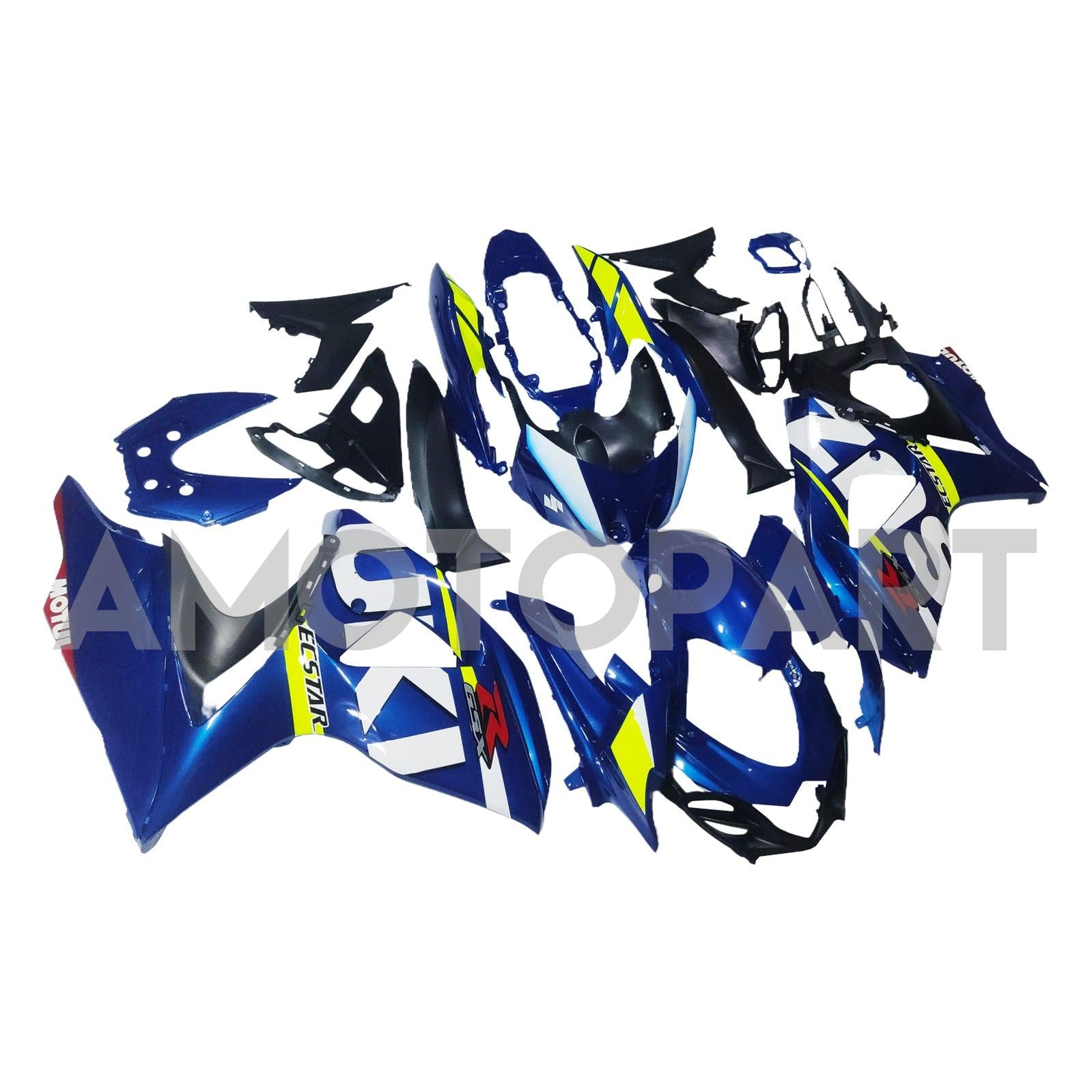 Amotopart 2009-2016 K9 GSXR1000 Suzuki Kit de carenado azul y verde lima