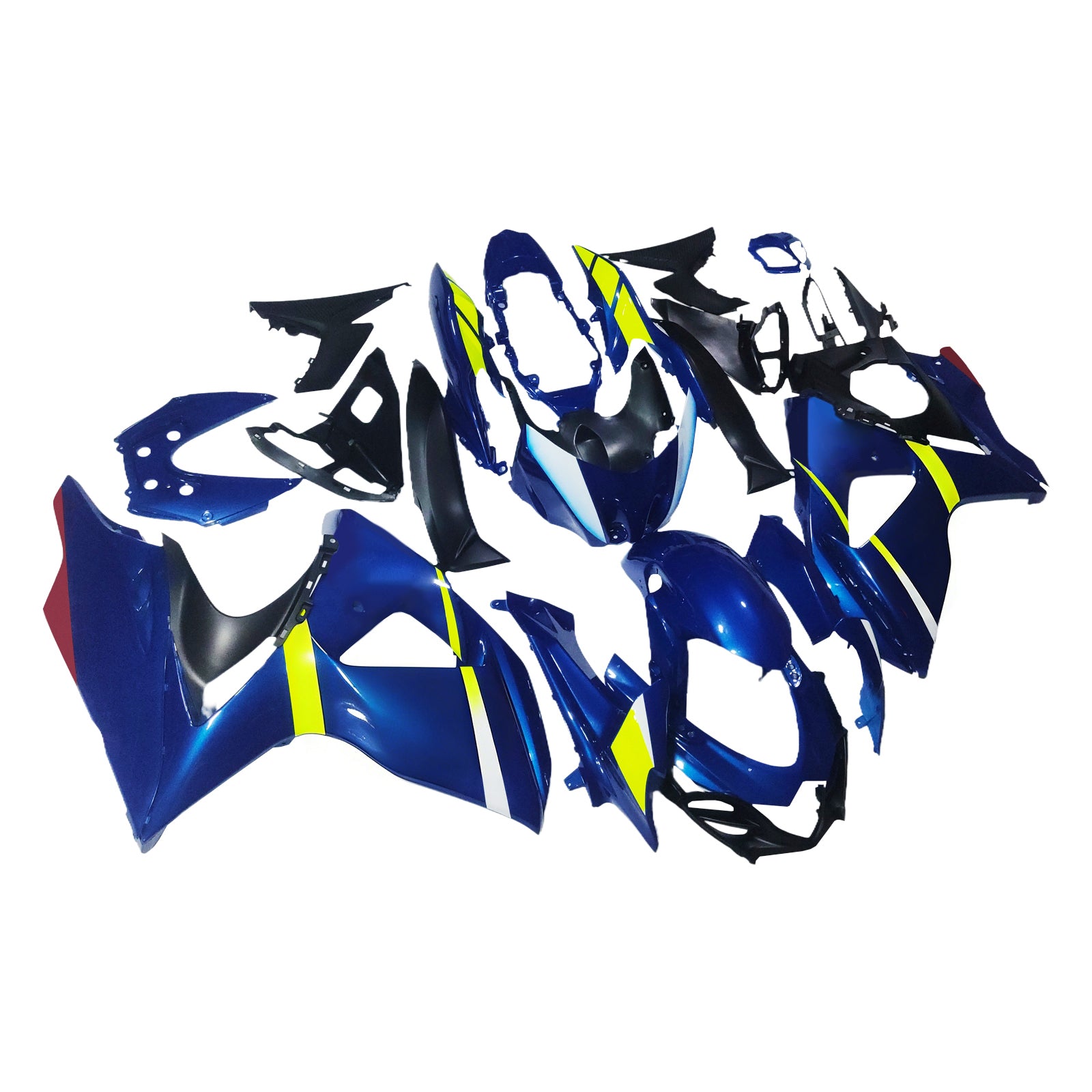 Amotopart 2009-2016 K9 GSXR1000 Suzuki Blue & Lime Green Fairing Kit