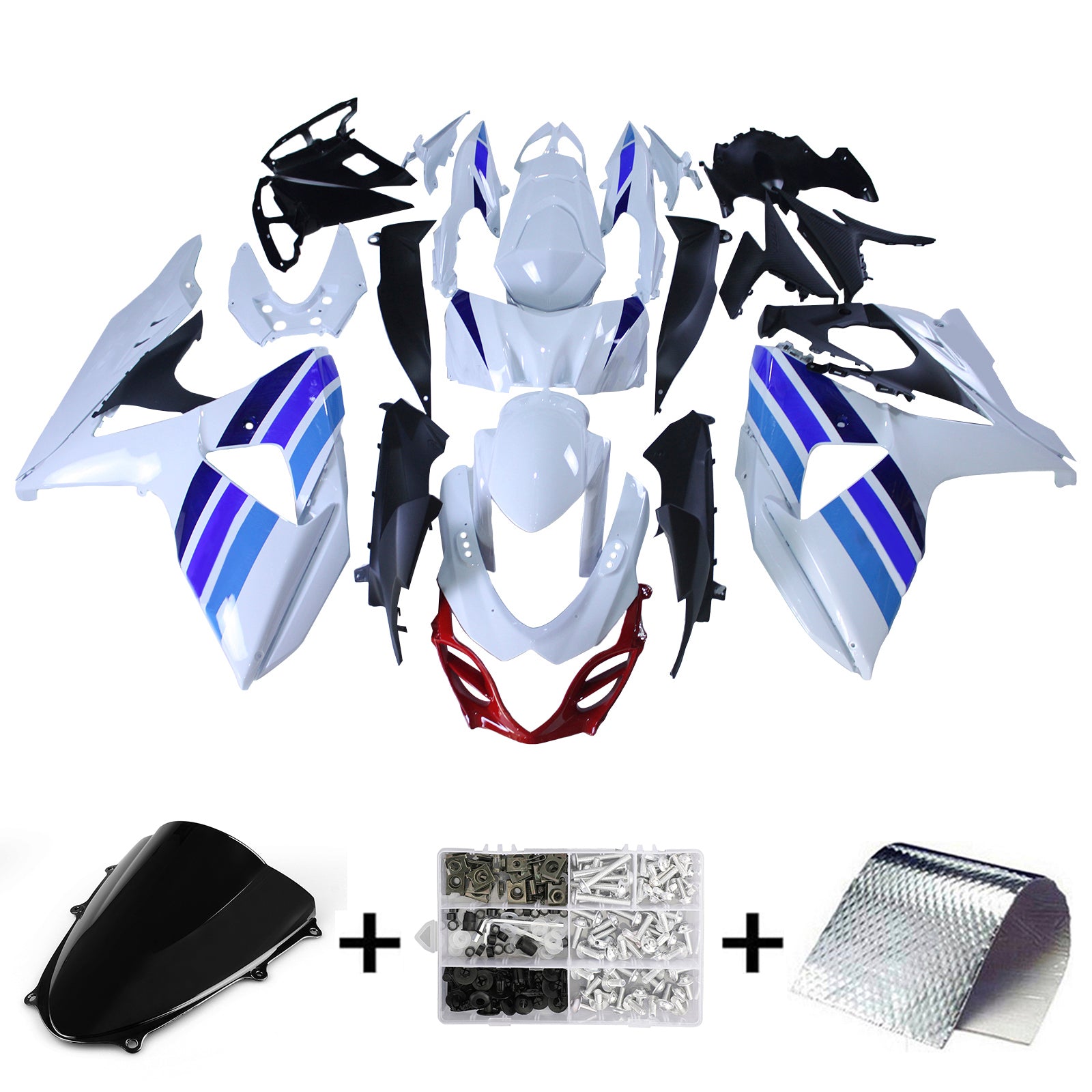 Amotopart 2009-2016 K9 GSXR1000 Suzuki Kit carena blu e rosso