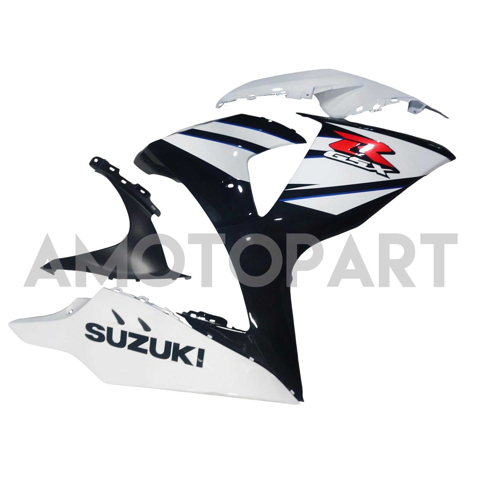 Amotopart 2009-2016 K9 GSXR1000 Suzuki Blue&White Style2 Fairing Kit