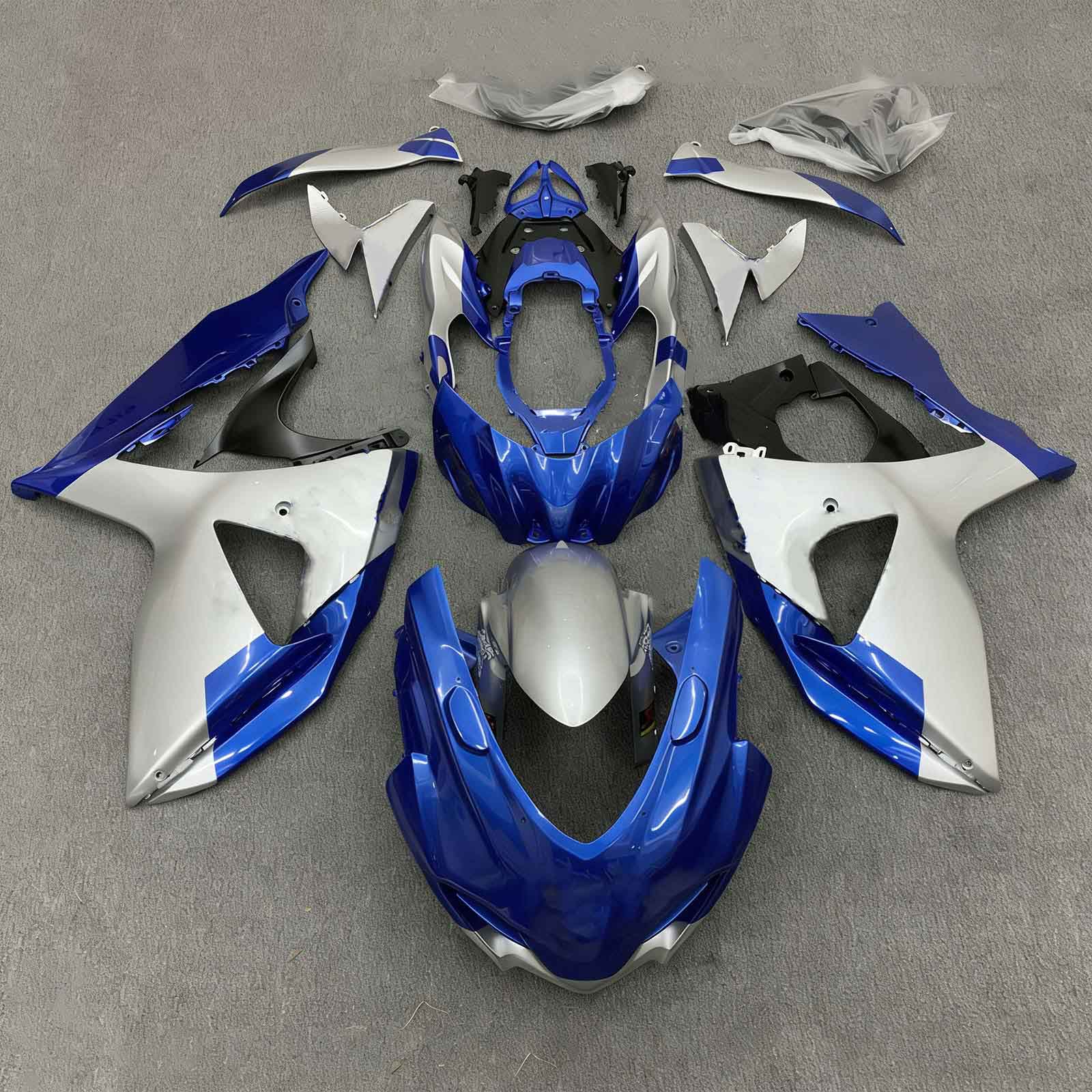 Amotopart 2009-2016 K9 GSXR1000 Suzuki Blue&Silver Fairing Kit