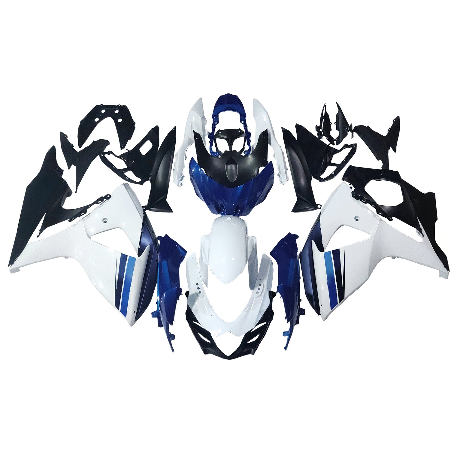 Amotopart 2009-2016 K9 GSXR1000 Suzuki Blue&White Style1 Fairing Kit