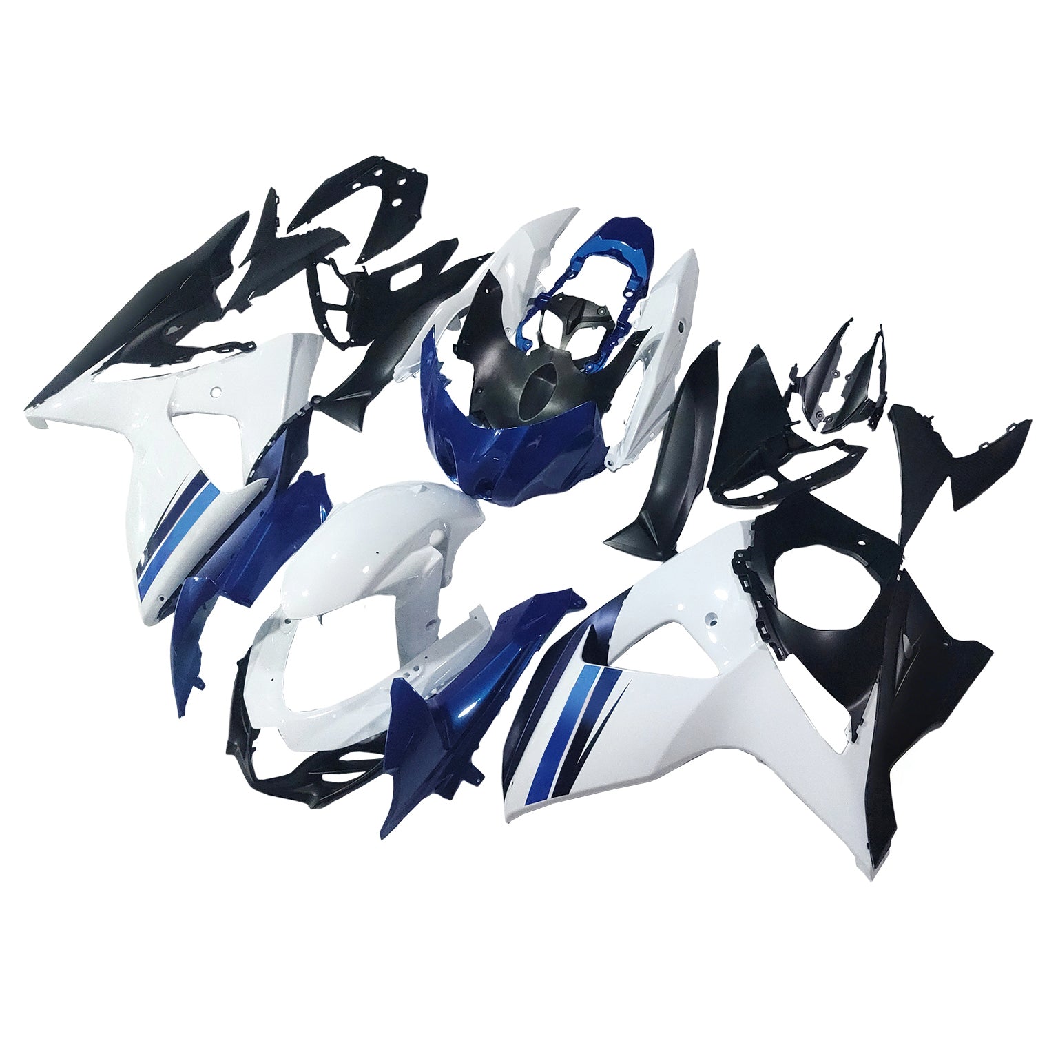 Amotopart 2009-2016 K9 GSXR1000 Suzuki Blue&White Style1 Fairing Kit