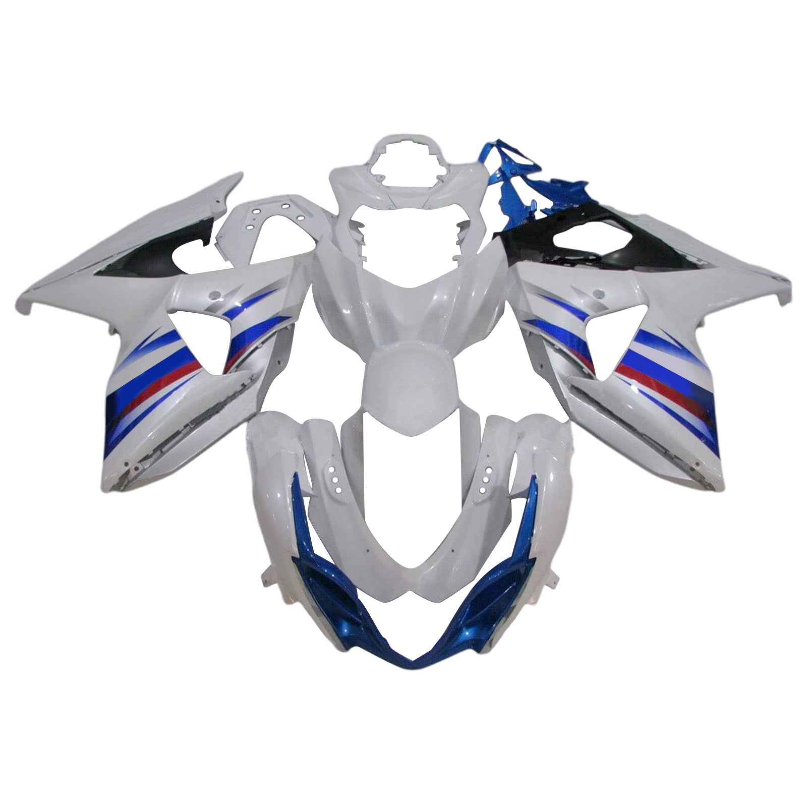 Amotopart 2009-2016 K9 GSXR1000 Suzuki White & Blue Style1 Fairing Kit