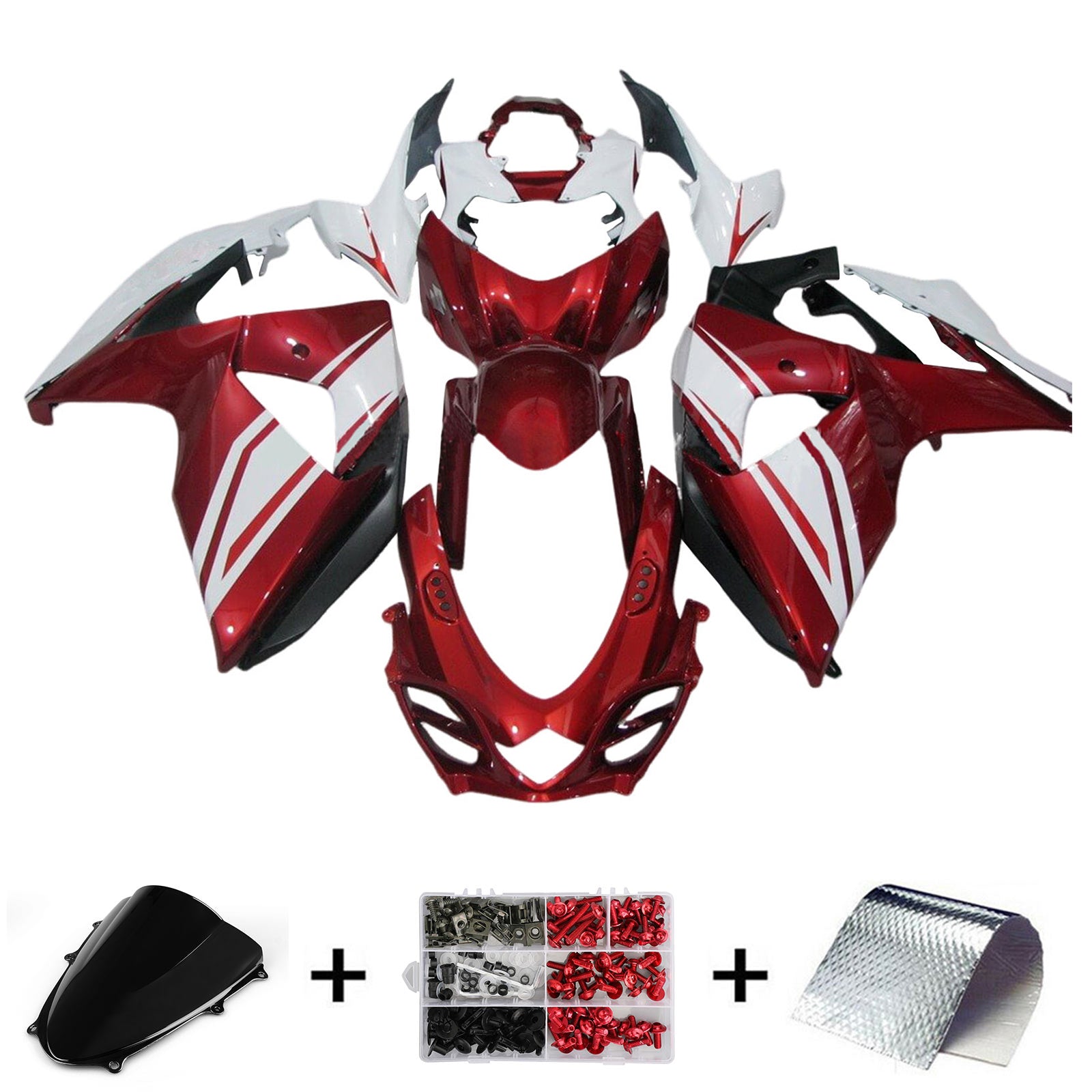 Amotopart 2009-2016 K9 GSXR1000 Suzuki White&Red Fairing Kit