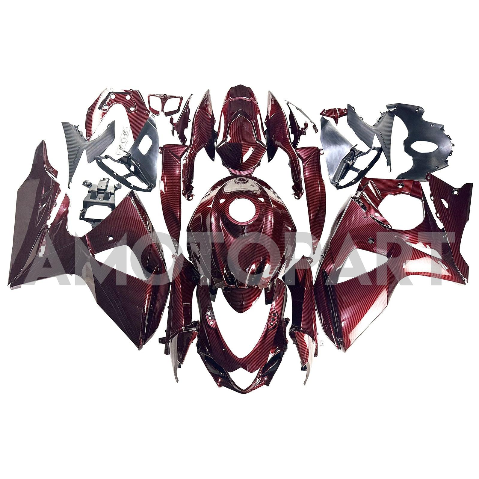 Amotopart 2009-2016 Suzuki GSXR1000 Red Carbon Fiber Pattern Fairing Kit