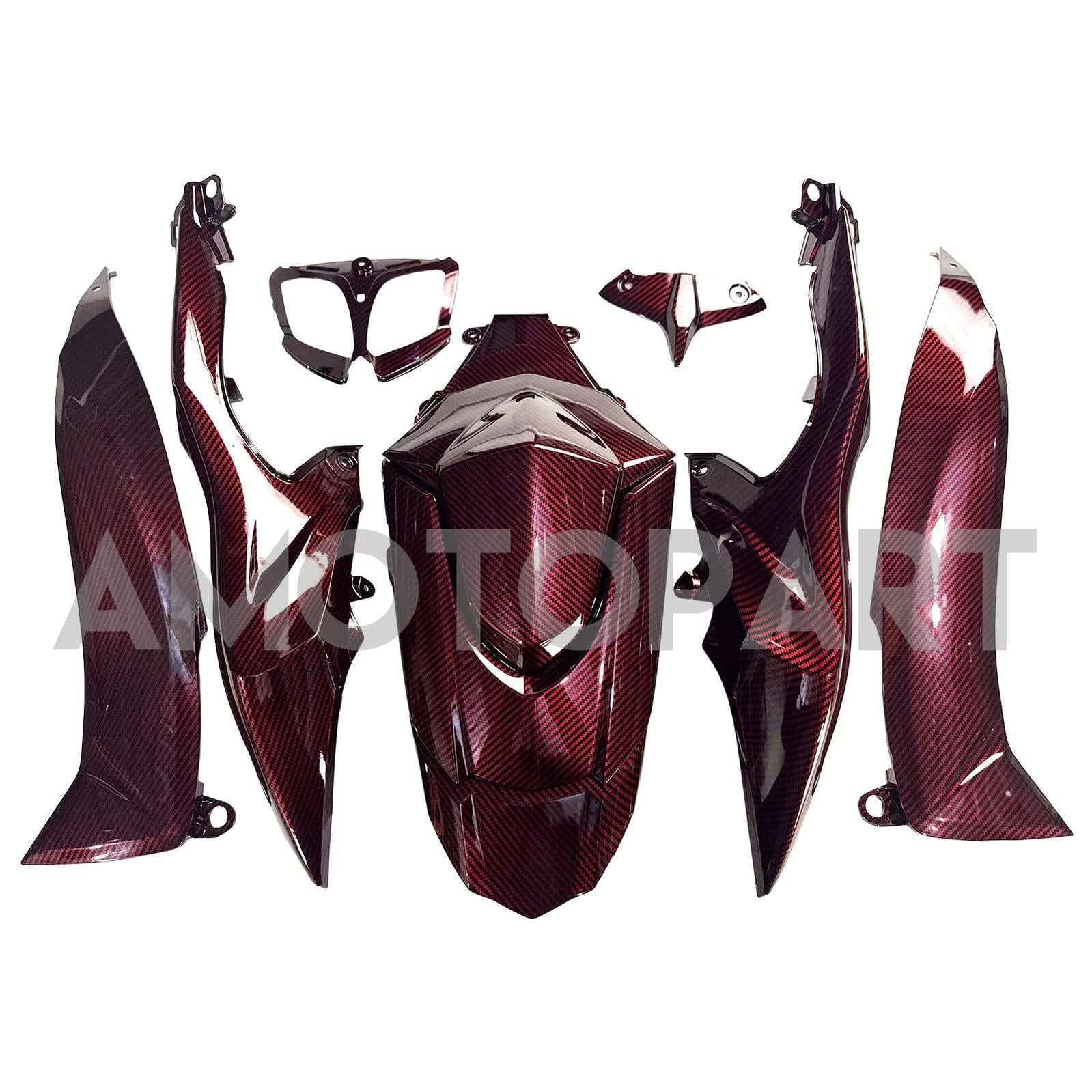 Amotopart 2009-2016 Suzuki GSXR1000 Red Carbon Fiber Pattern Fairing Kit